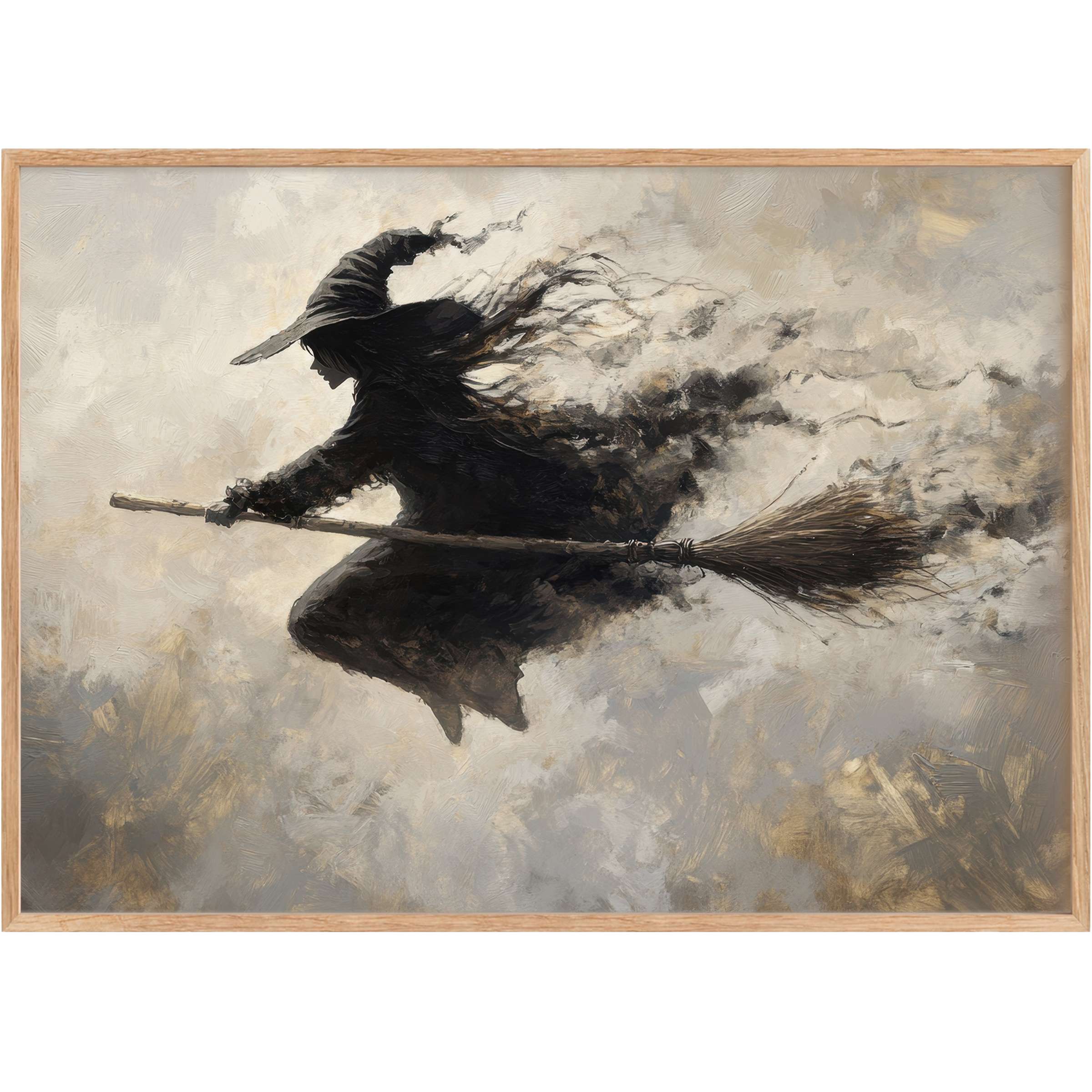 Enchant your space with this Halloween printable wall art, where smoky black and warm taupe hues create a mysterious, ethereal vibe
