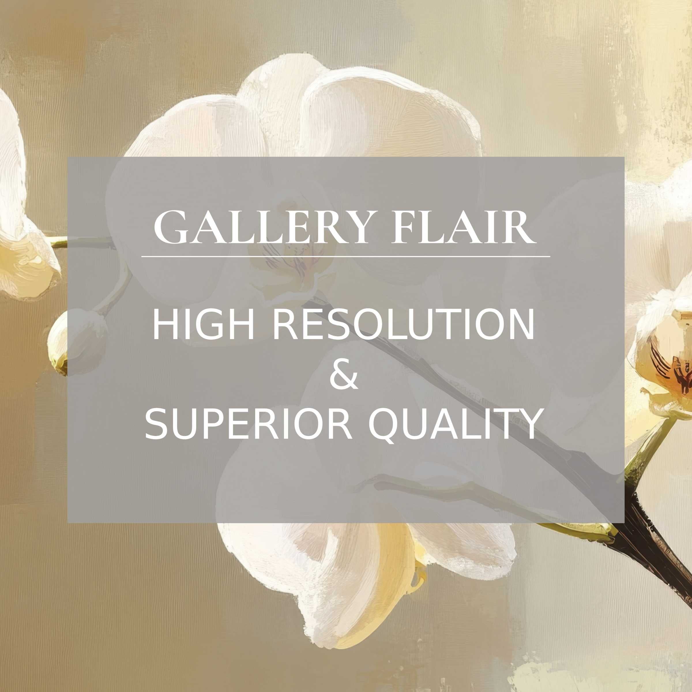 Botanical printable art capturing delicate white orchids in calming neutrals, adding refined elegance and high-resolution detail to modern interiors