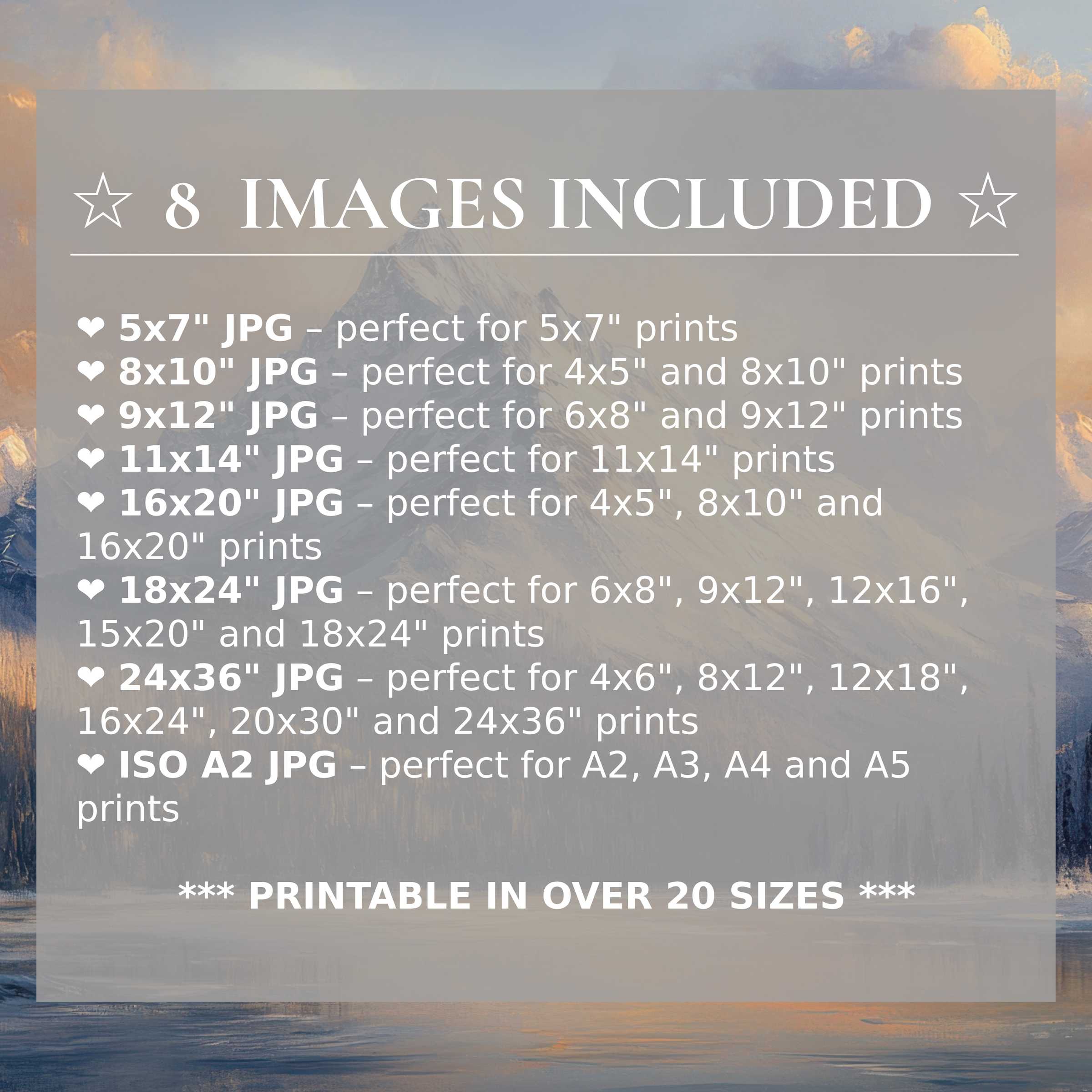 Vintage digital print radiates serene blues and soft amber tones, enhancing modern interiors with calming elegance and style; includes 8 high-quality sizes for seamless versatility