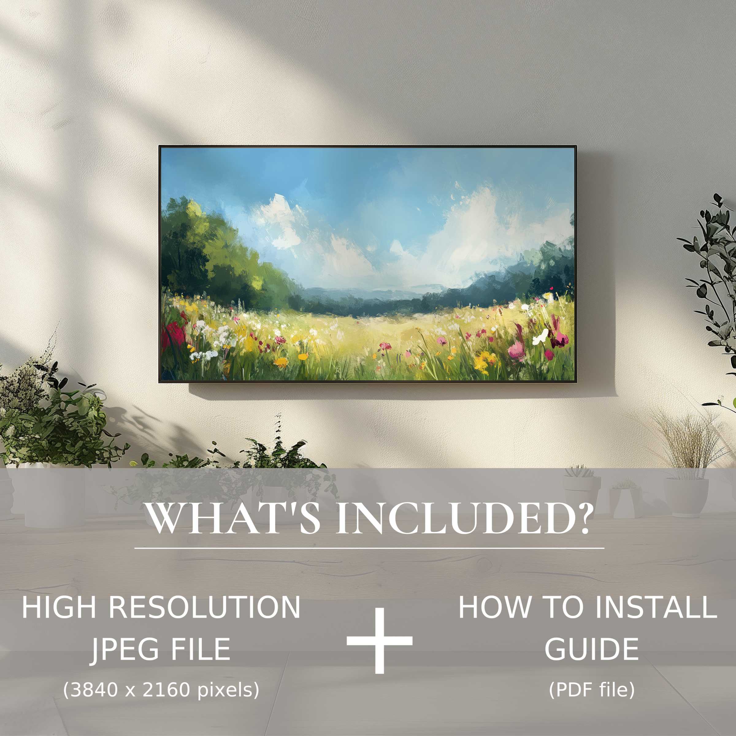 Elegant summer digital TV art download brightens your living space with easy digital use and stunning landscape beauty