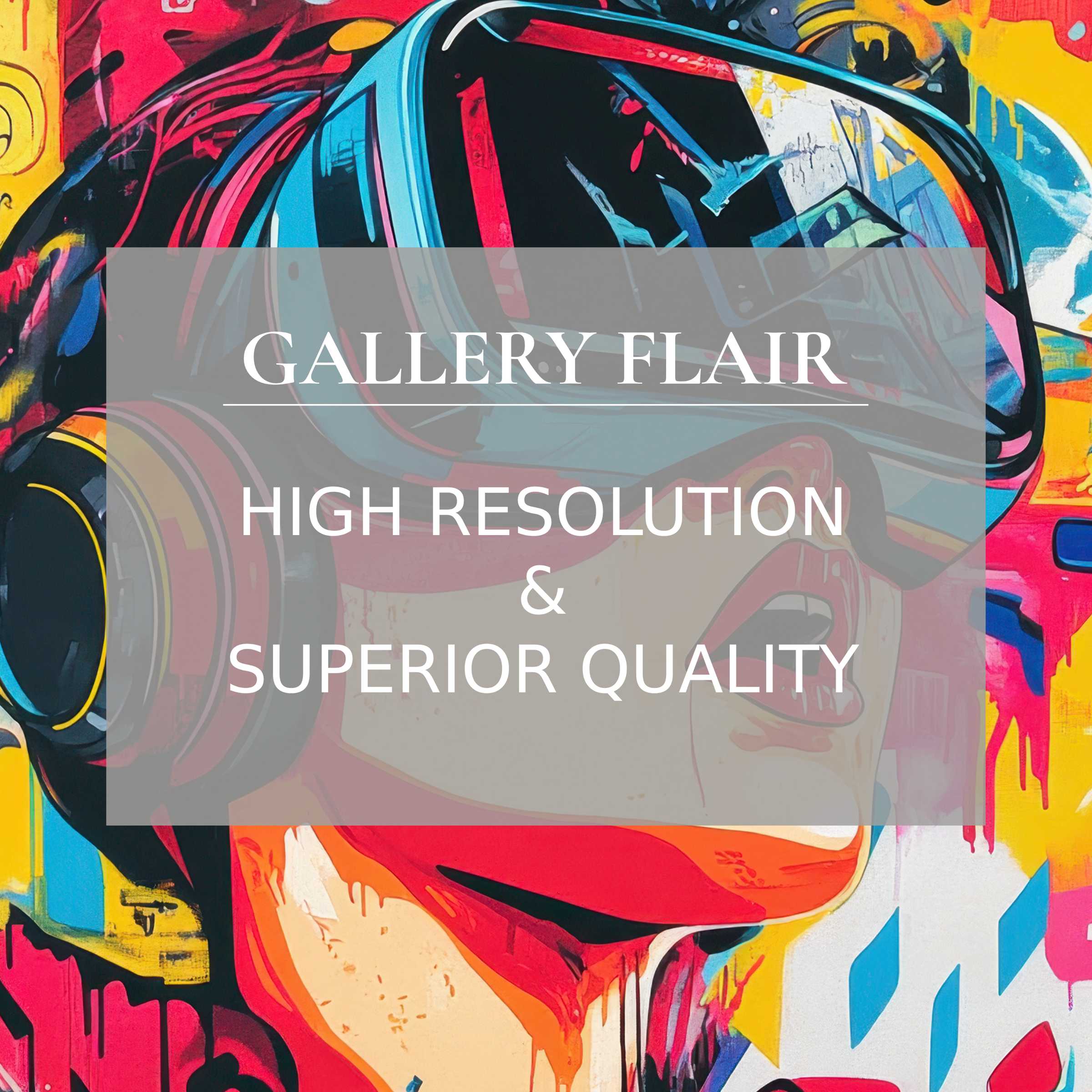 Vibrant pop art Frame TV picture with crisp lines, striking colors, and flawless resolution for elegant modern interiors