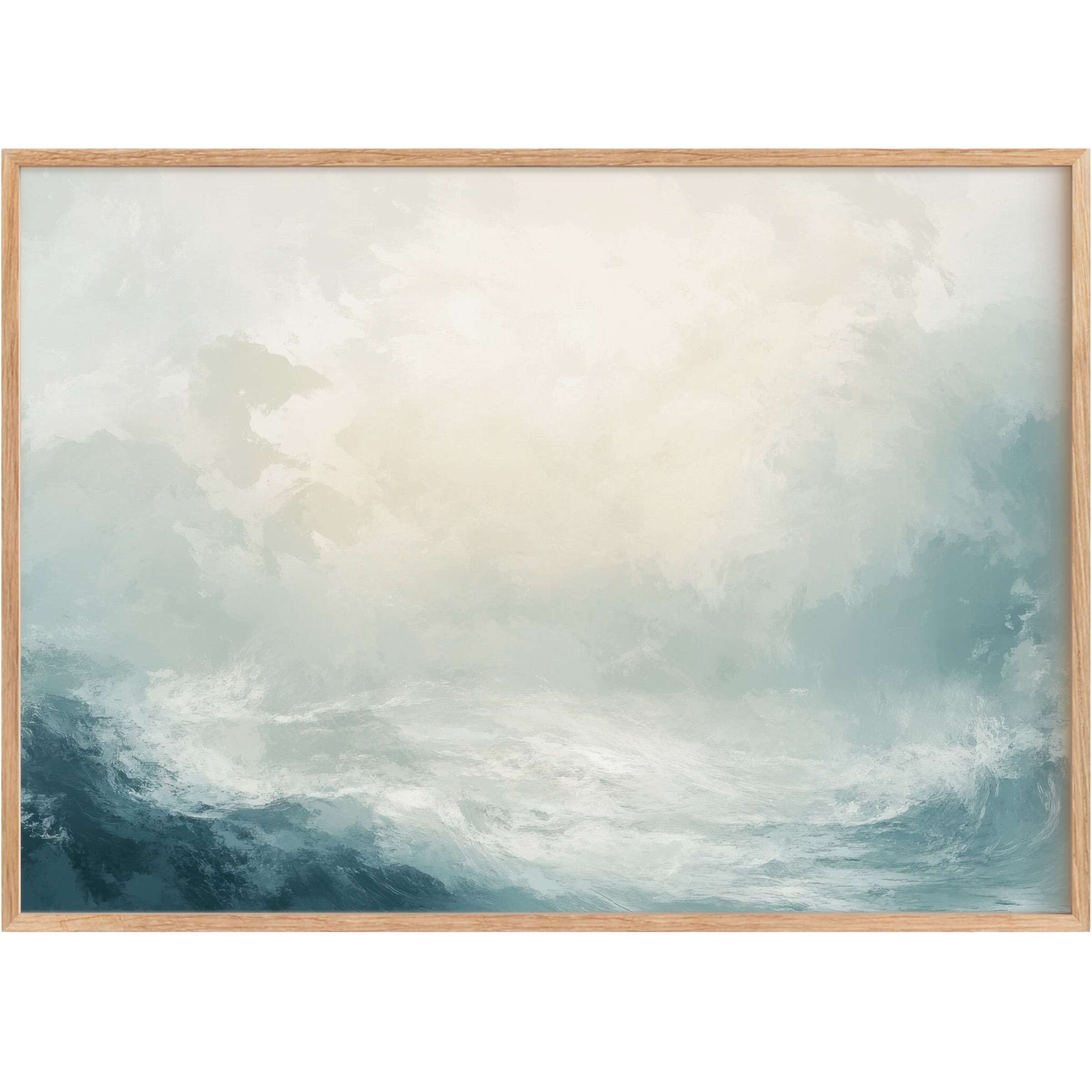 Coastal printable wall art evokes serene ocean breezes with soft blues and creamy whites, creating a calming, airy retreat