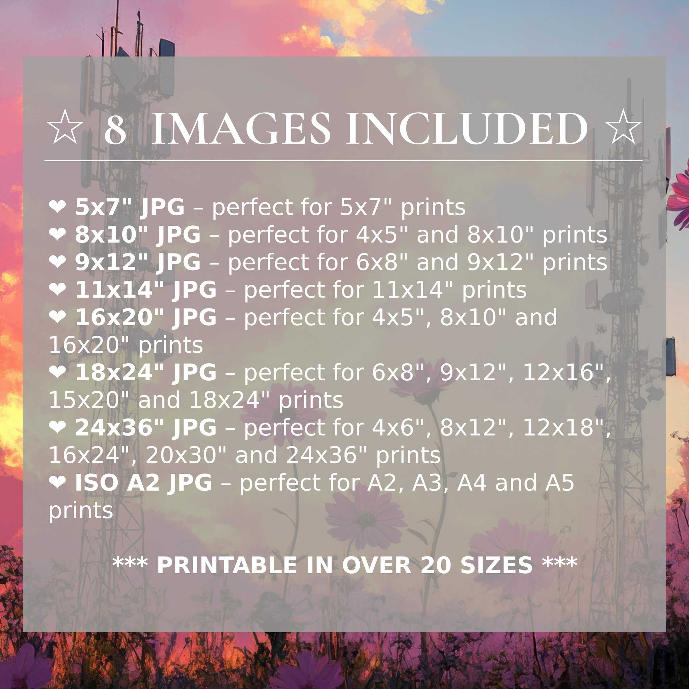 Radiant tree digital print awash with warm amber and soft red hues, delivering calming elegance in 8 high-quality sizes included