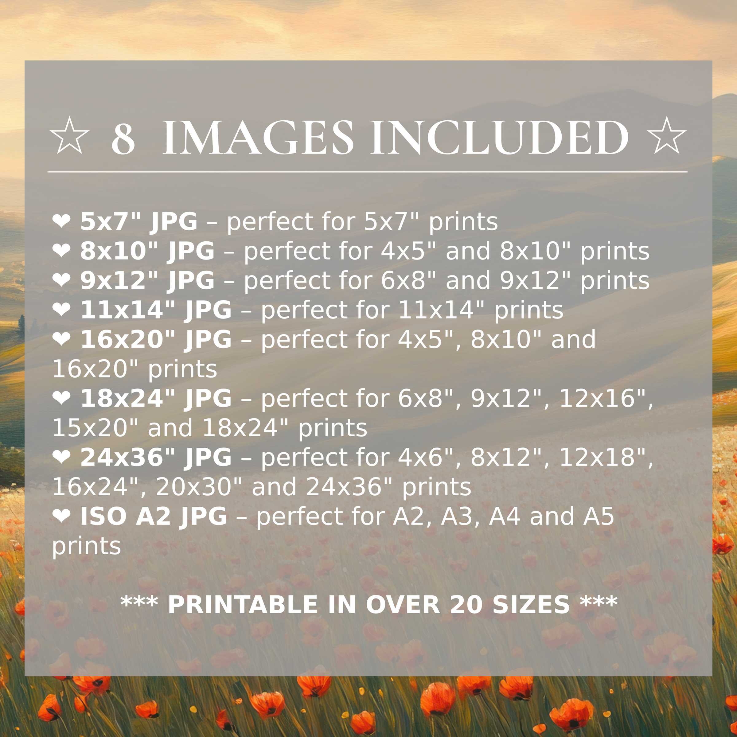 Radiant spring digital print in soft golds and vibrant reds, enhancing modern interiors with style; includes 8 high-quality sizes