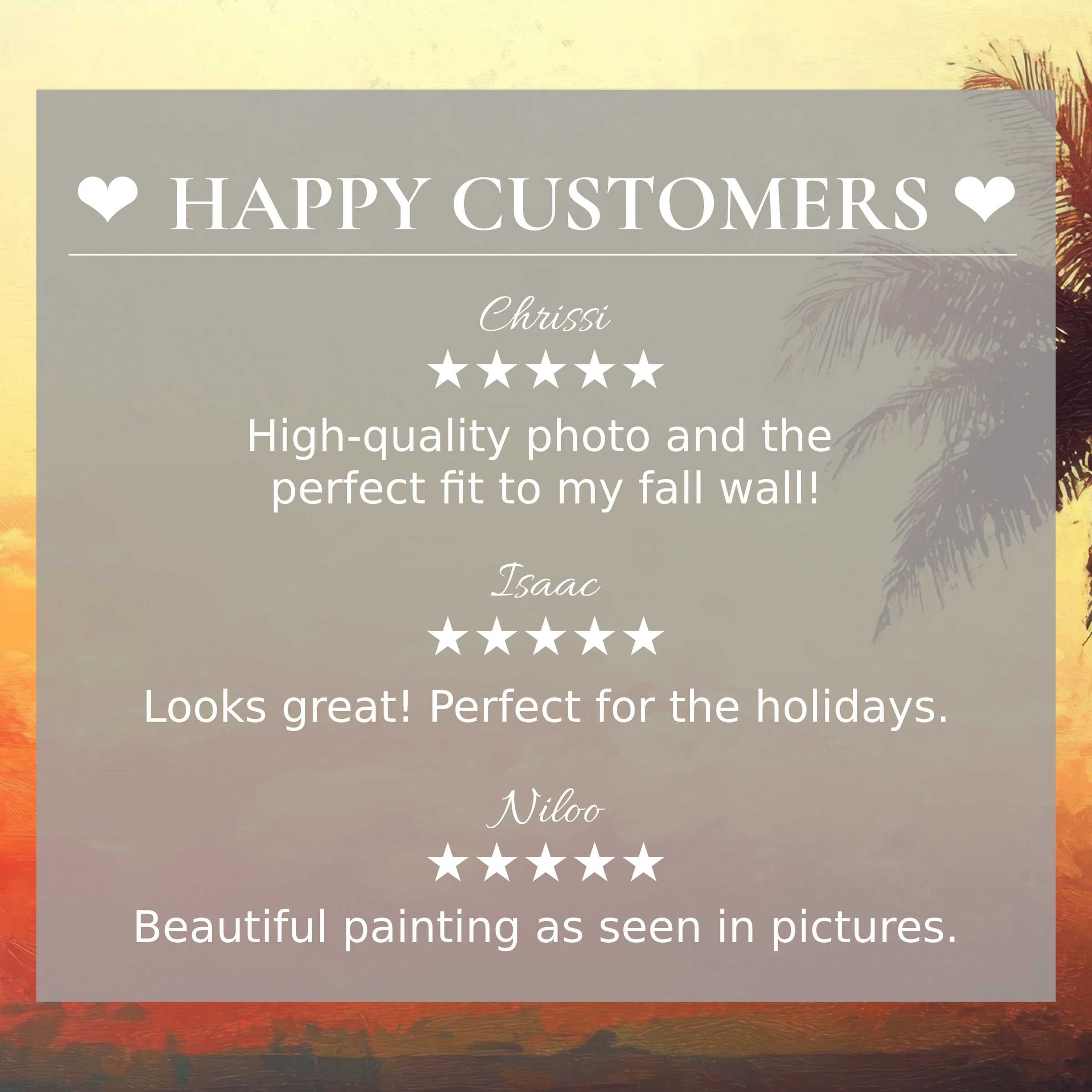 Happy Customers praise elegant beach TV screen art for its high quality, beauty, and perfect seasonal ambiance