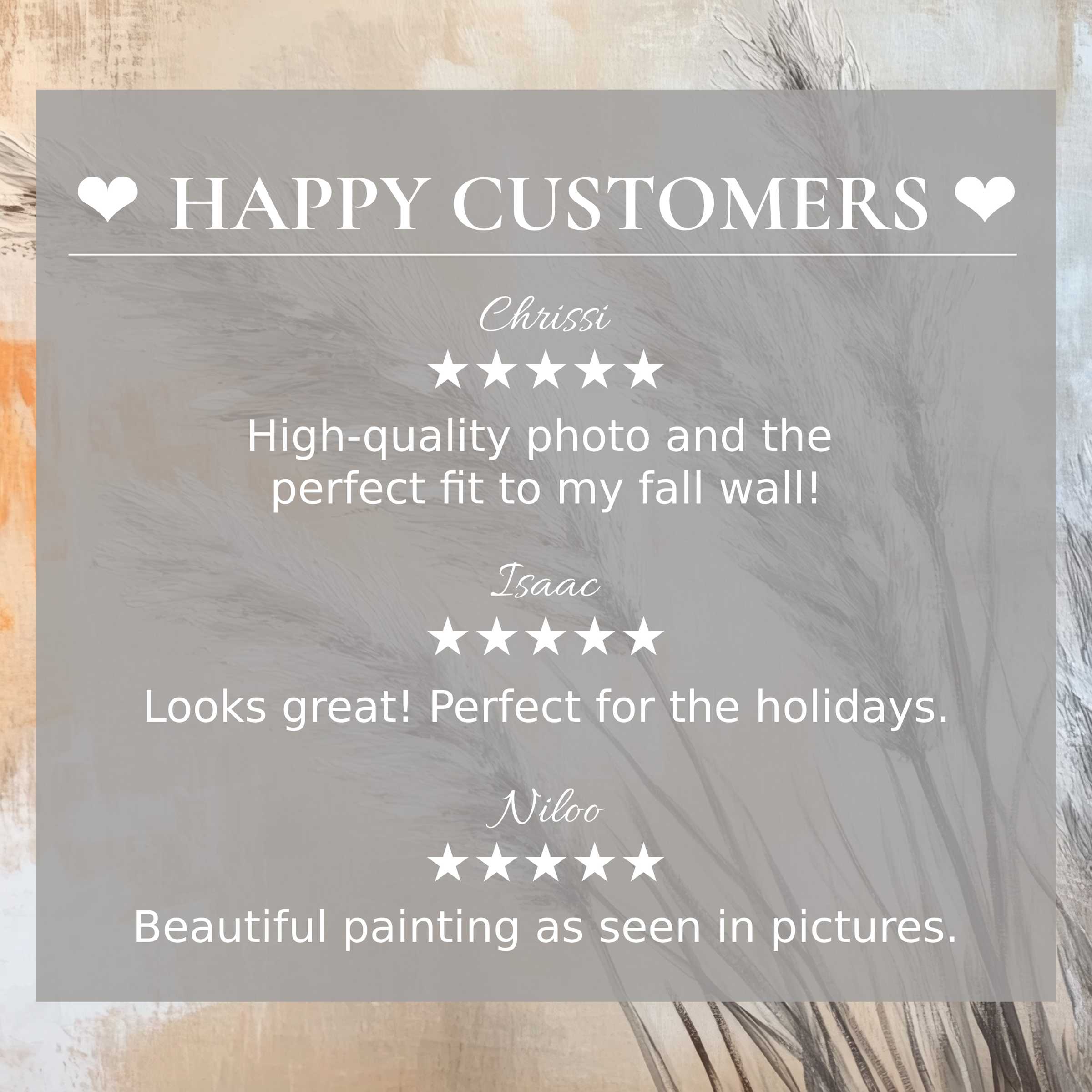 Happy Customers praise Boho aesthetic TV screen art for elegant, high-quality home decor and seasonal style