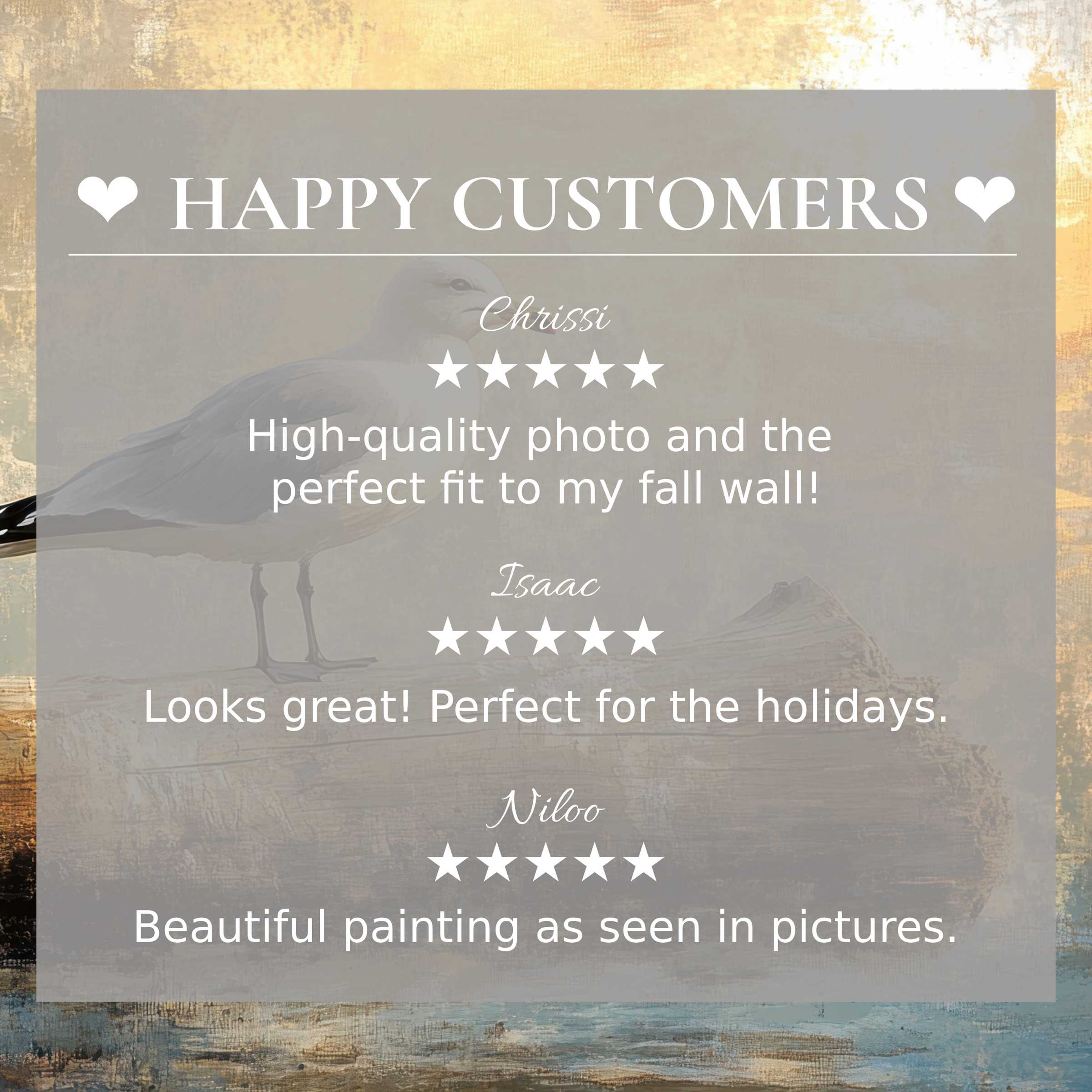 Happy Customers praise coastal-inspired, high-quality TV screen art, perfect for stylish and aesthetic home decor