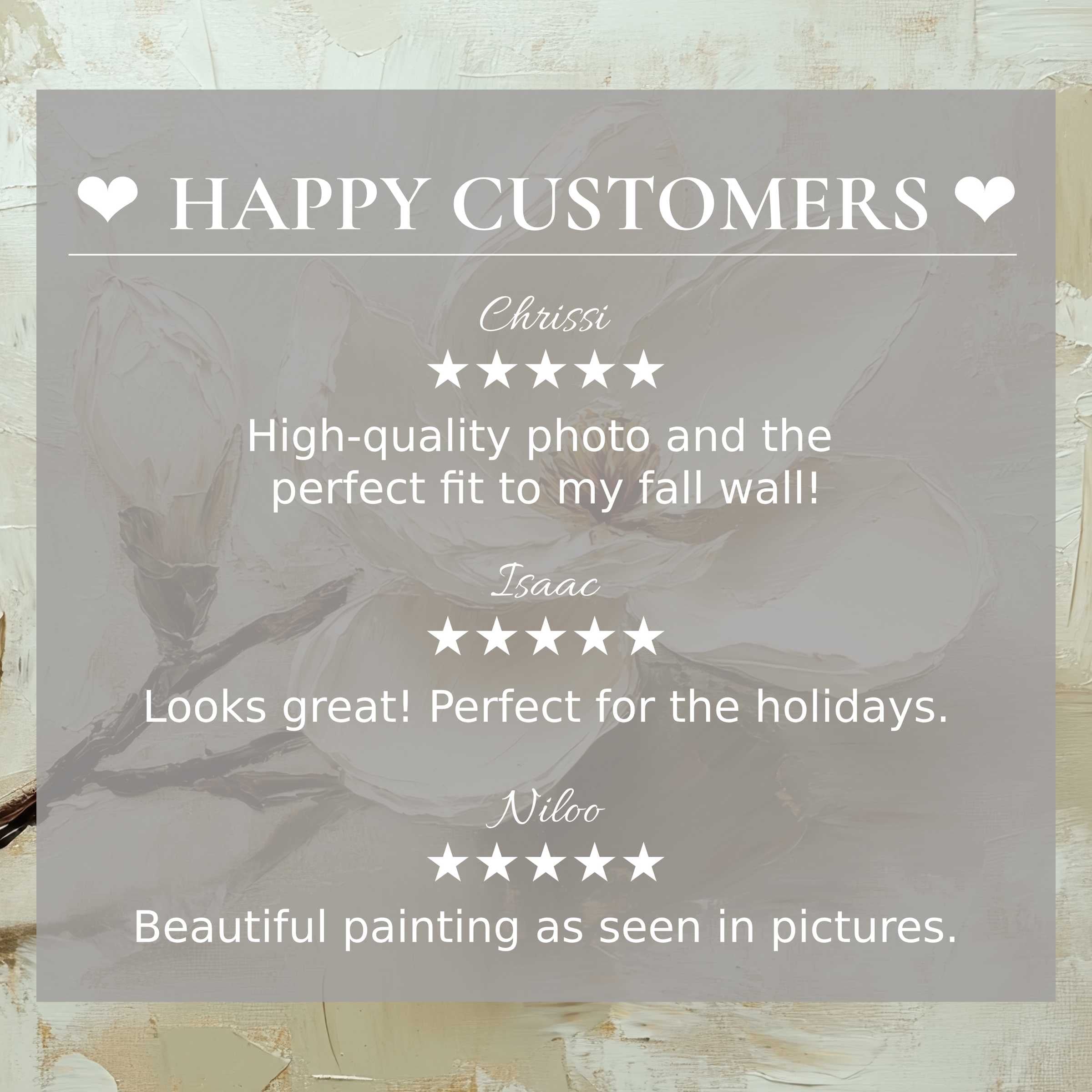 Happy Customers praise elegant Spring TV screen art, perfect for stylish home decor and seasonal ambiance