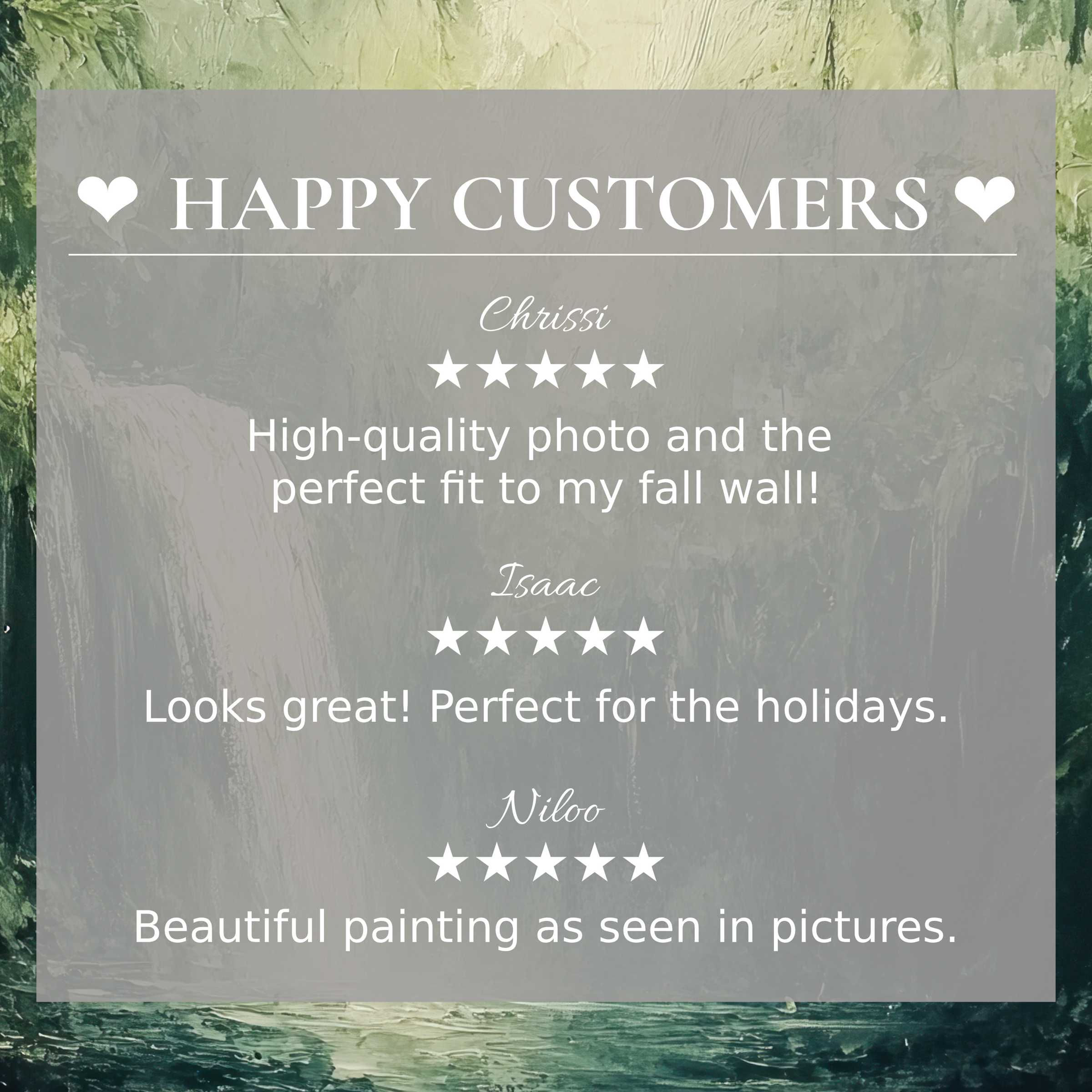 Happy Customers praise elegant, high-quality TV screen art perfect for adding Summer style to refined home decor