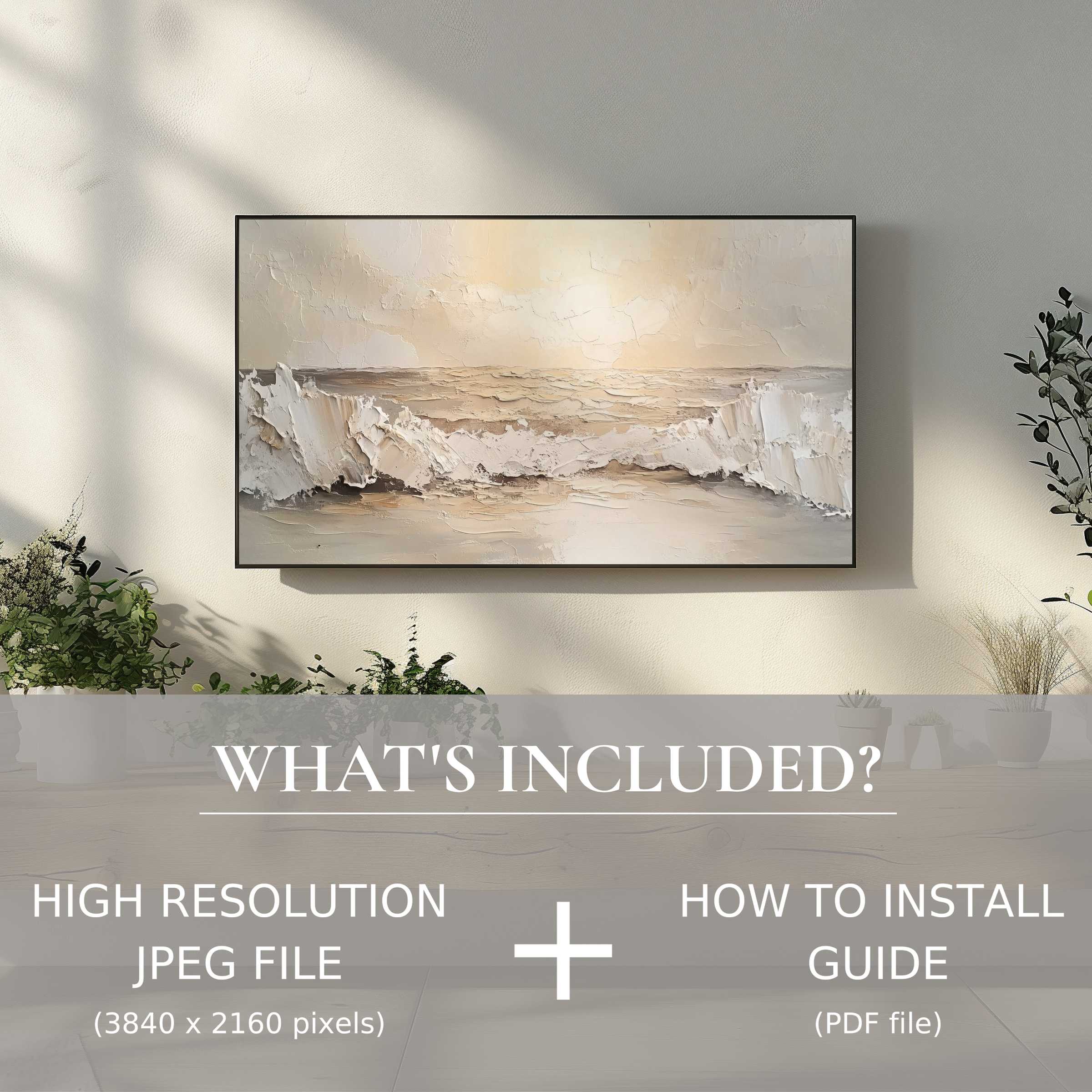 Elegant summer digital TV art download enhancing serene living space with easy high-res JPEG and install guide