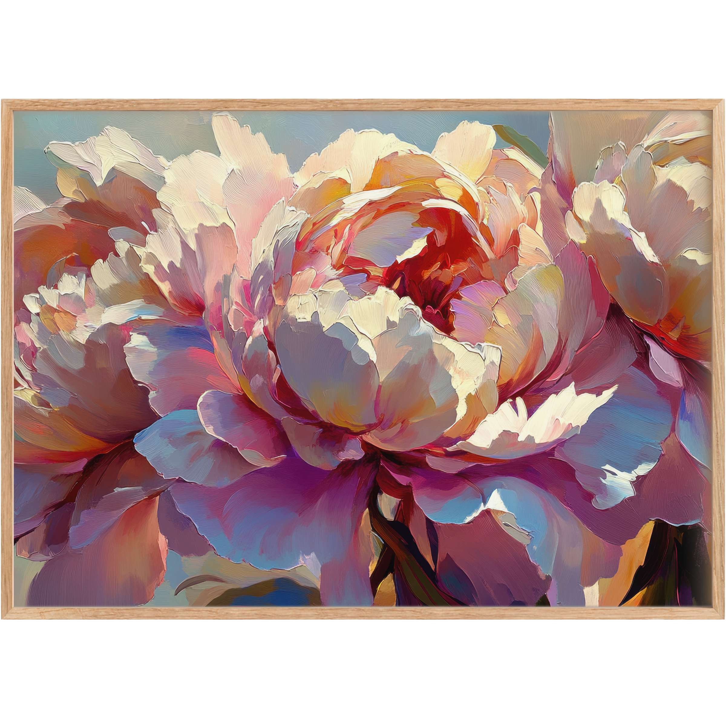 Radiant floral printable wall art in rich pinks and purples, elevating interiors with lush, vibrant elegance and warmth