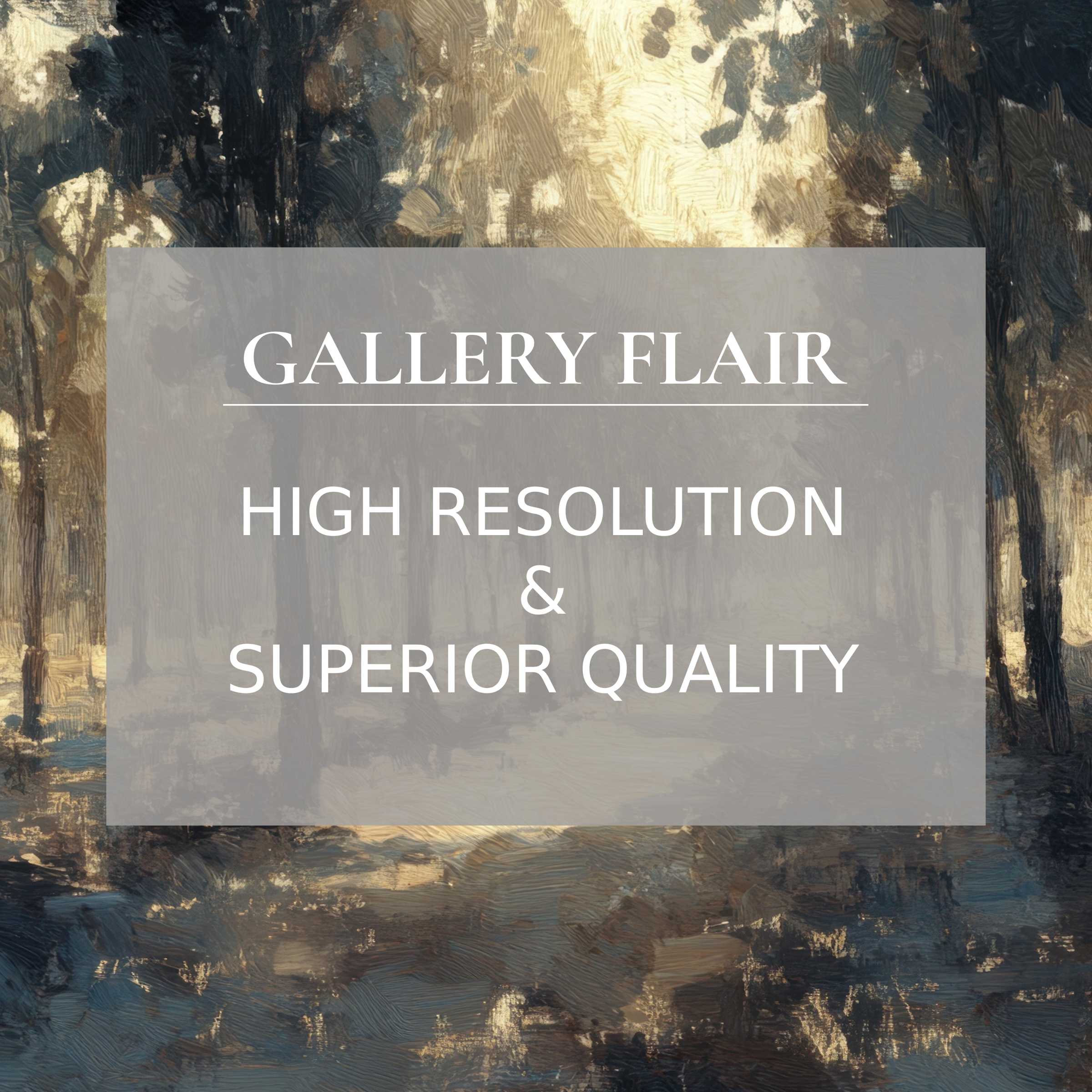 Elegant impressionistic forest scene with warm light, showcasing refined texture and visual clarity in tree Frame TV picture