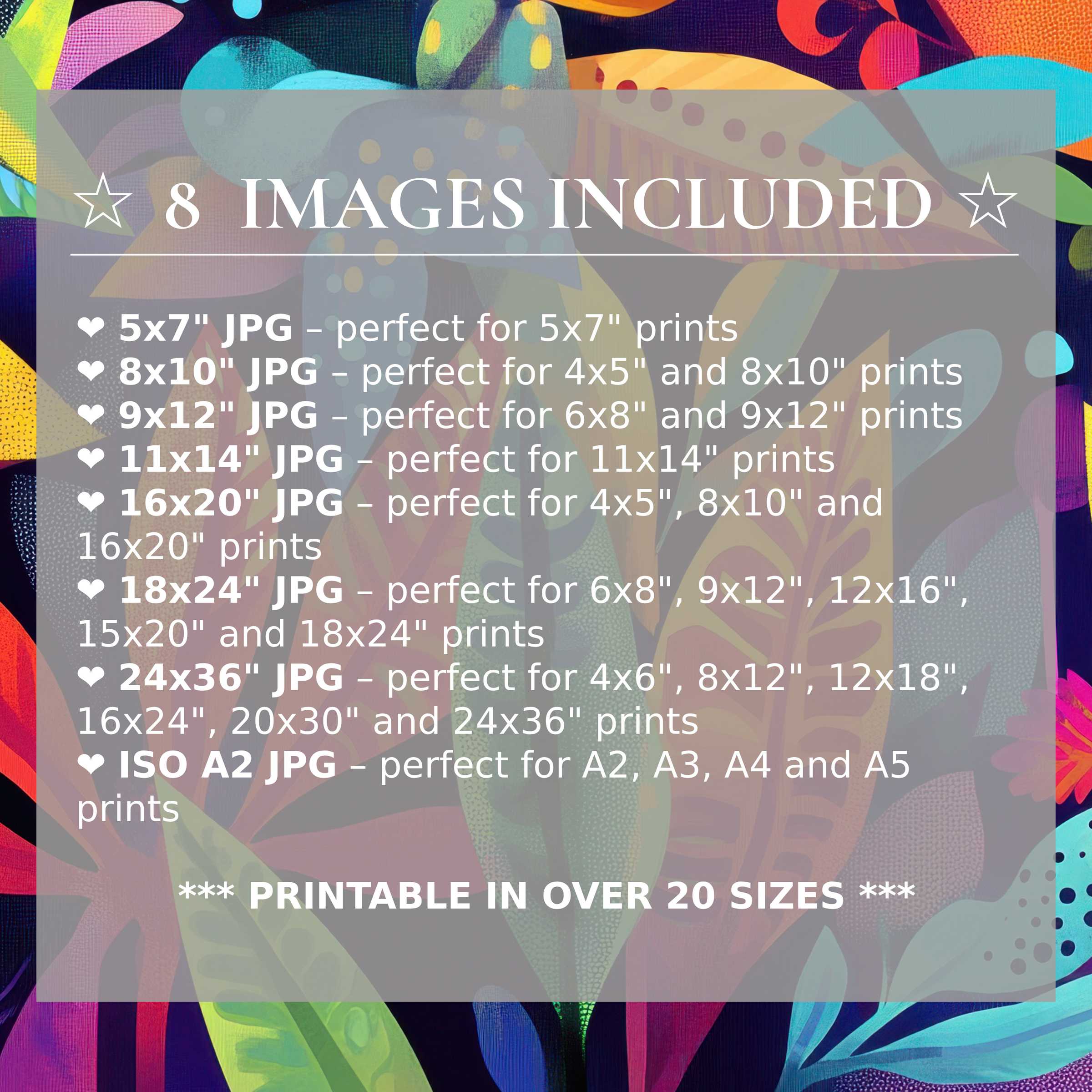 Radiant pop art digital print in vivid blues, pinks, and yellows, elevating modern interiors with style and 8 high-quality sizes included