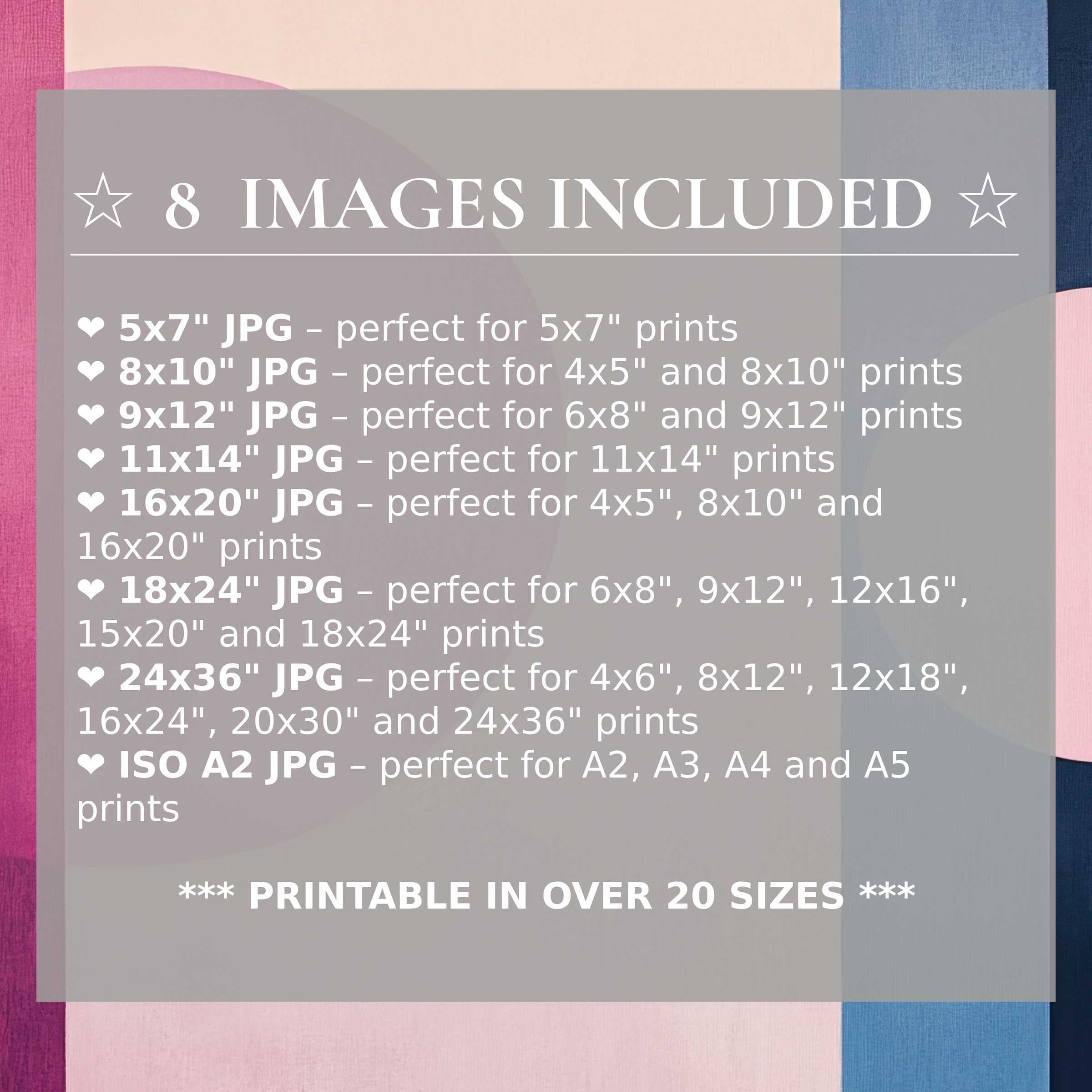 Modern digital print exuding radiant pink, soft blush, and deep blue hues, available in 8 premium sizes to elevate sophisticated interiors with versatile elegance