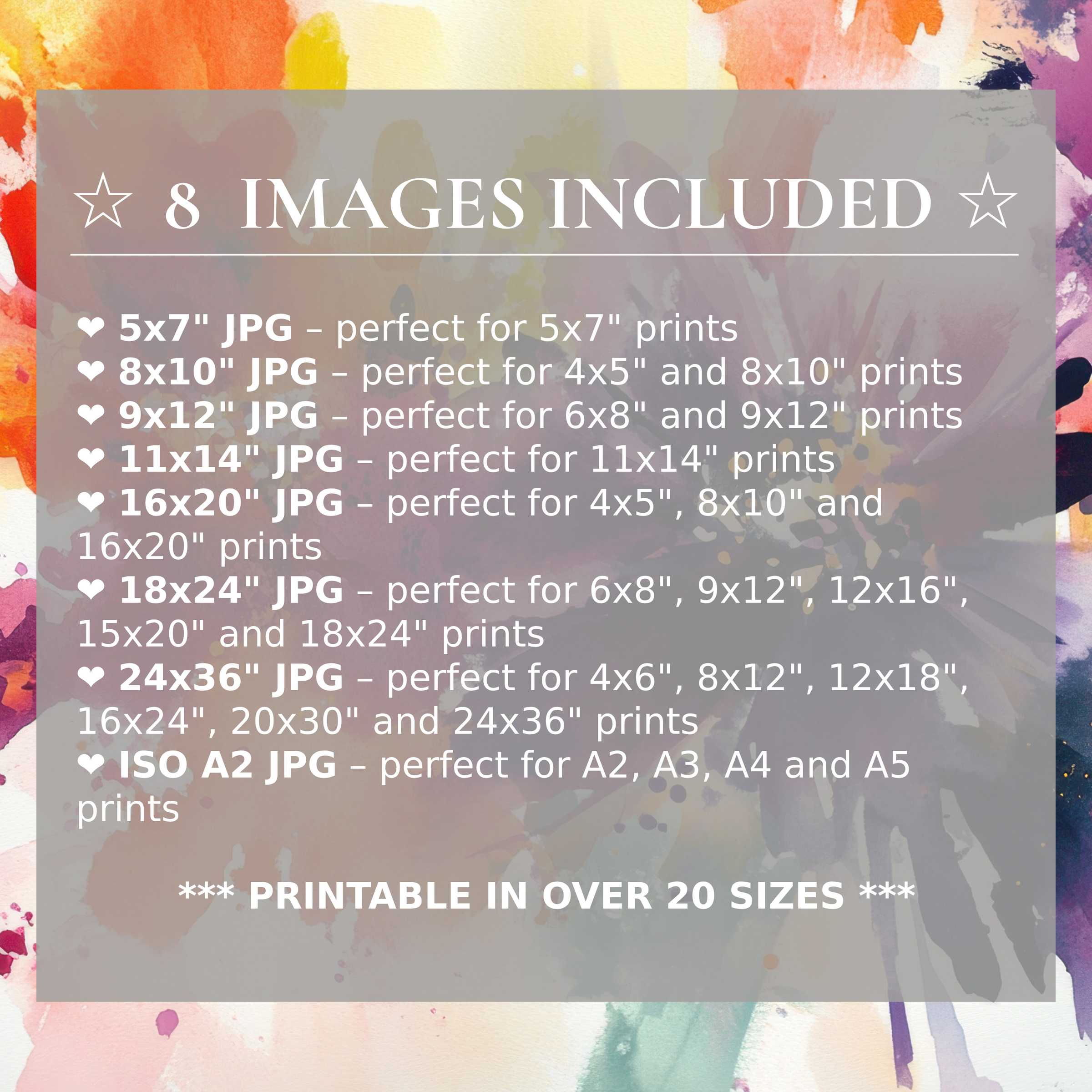 Floral digital print radiates vibrant oranges, purples, and yellows, offered in 8 high-quality sizes to elevate modern interiors with versatile elegance