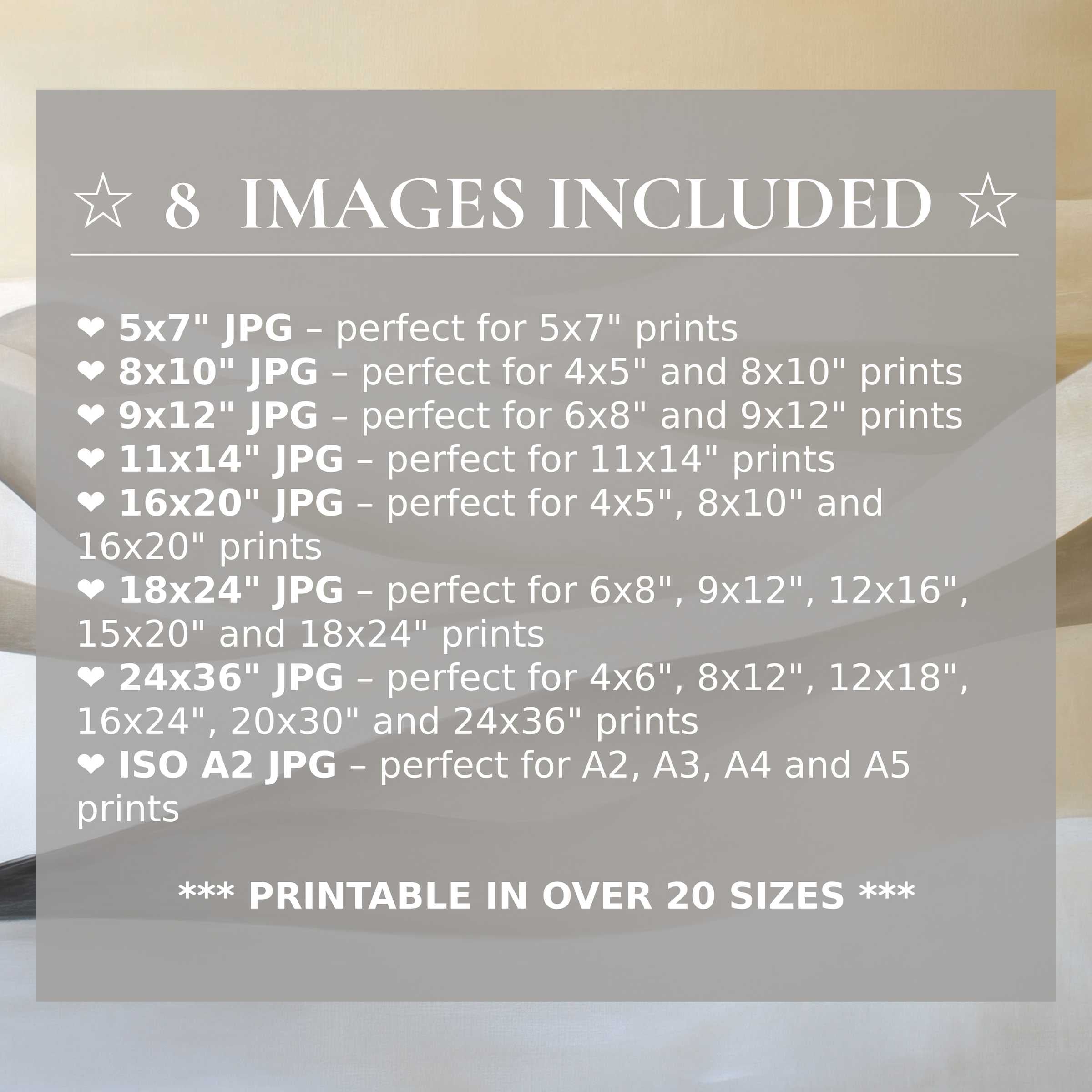 Neutral digital print in soothing beige and gray tones, radiating calm sophistication; includes 8 high-quality sizes for versatile modern interiors