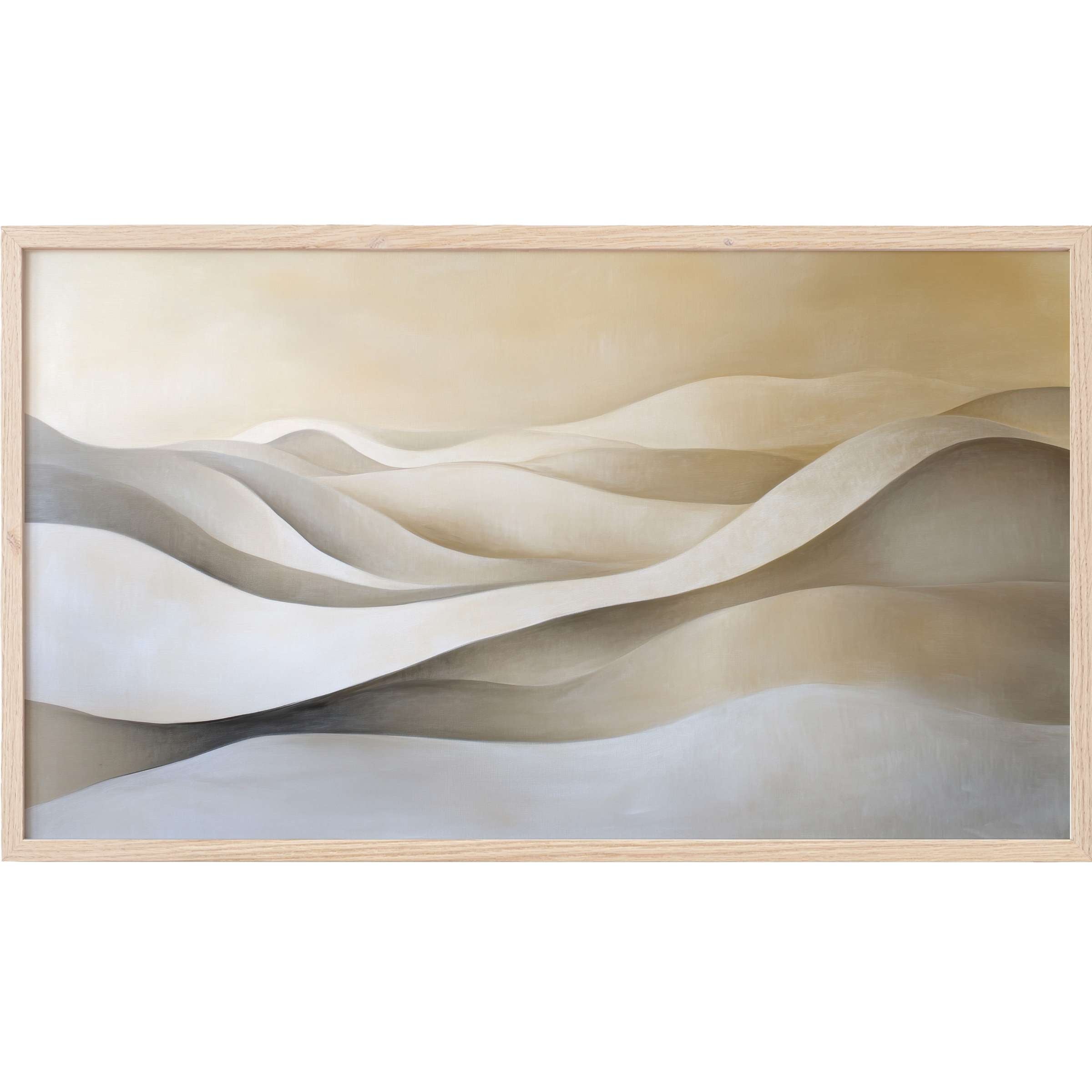 Elegant abstract dunes in soft beige and gray tones, perfectly suited for neutral Frame TV Art in refined spaces