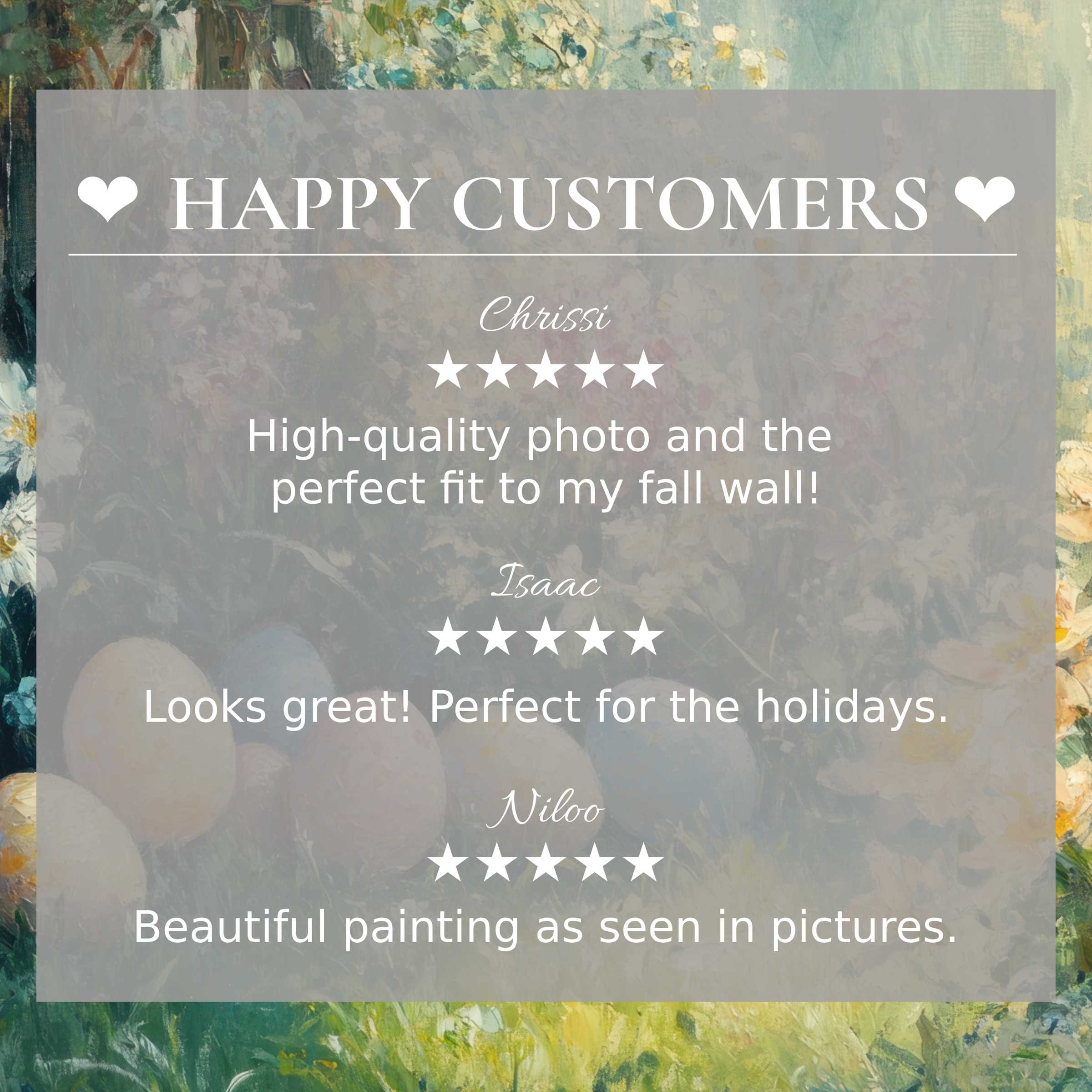 Easter art for Frame TV with floral background inspires trust through elegant design and happy customer reviews