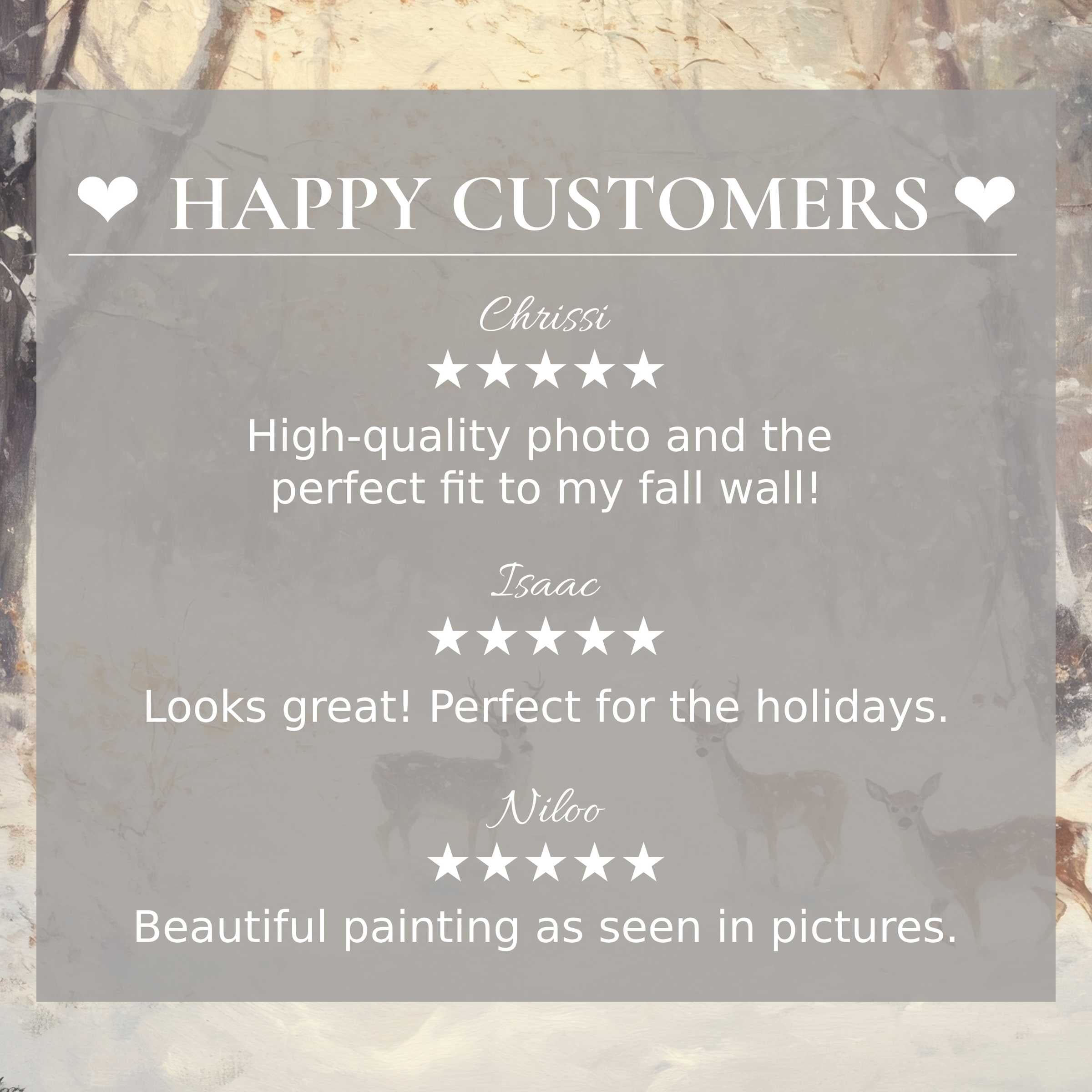 Elegant christmas art for Frame TV with abstract neutral tones, featuring happy customer reviews fostering trust