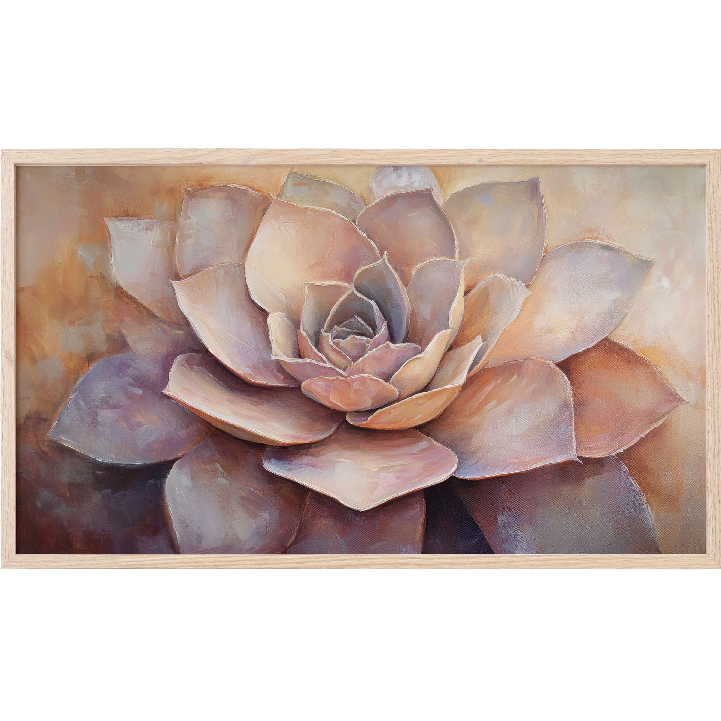 Softly hued succulent in warm beige and mauve tones, a sophisticated botanical Frame TV Art with modern elegance