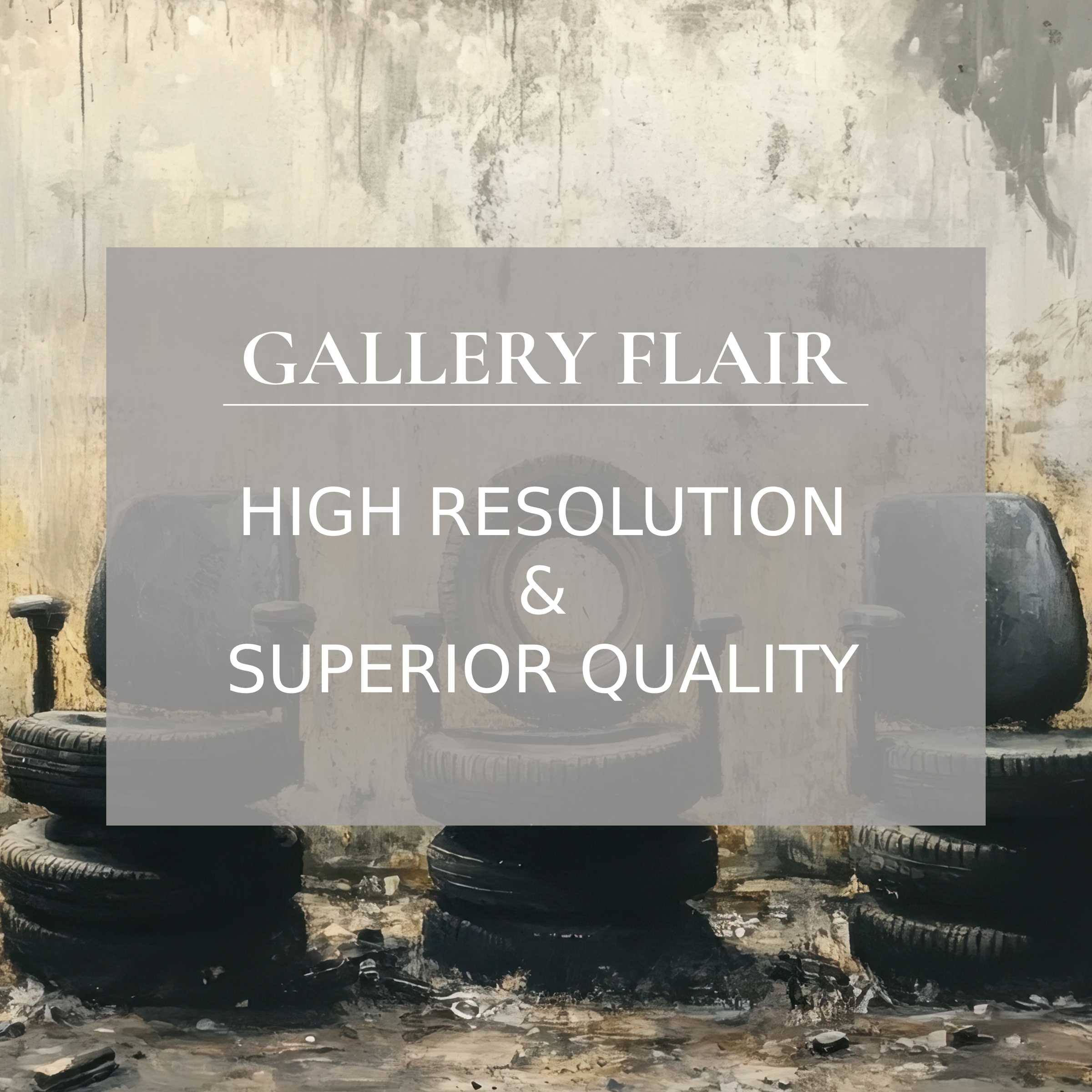 Bold street art printable art featuring textured tire sculptures set against a weathered urban wall, enriching modern interiors with raw, high-resolution detail and gritty sophistication