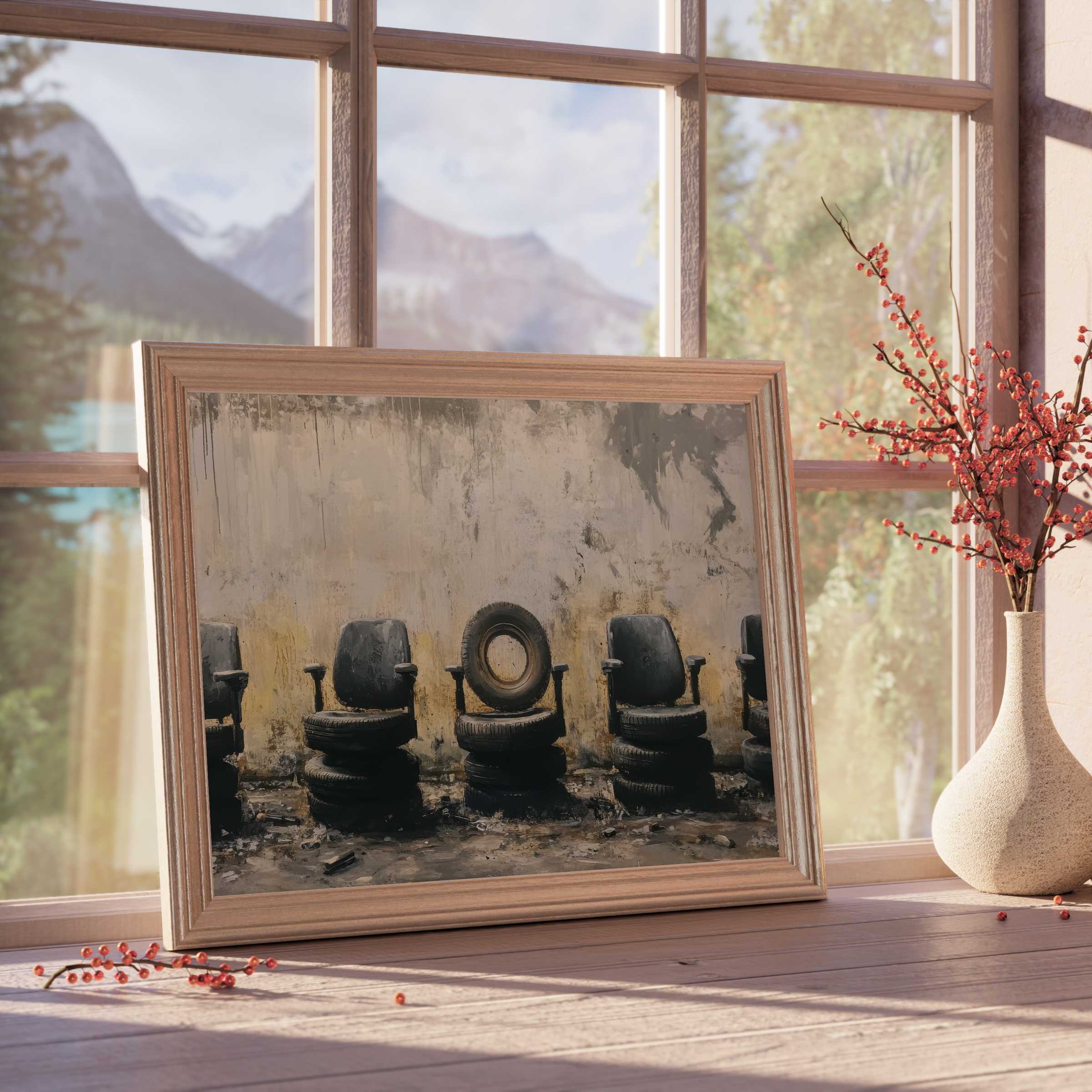 Urban decay meets refined style in this street art downloadable art, blending muted tones and raw texture to elevate curated, tranquil interiors