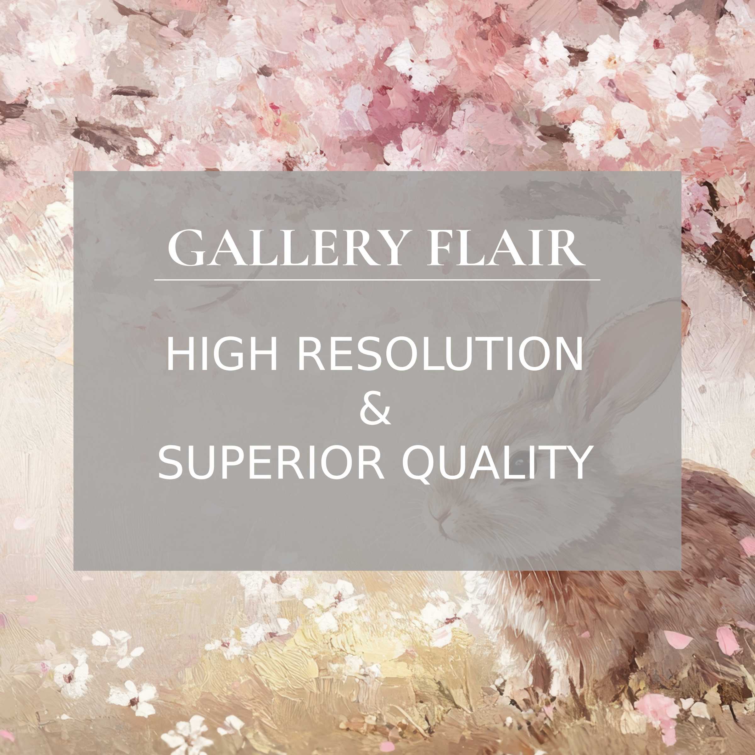 Easter printable art featuring a serene bunny amid textured blossoms, adding refined charm and calming elegance to modern decor