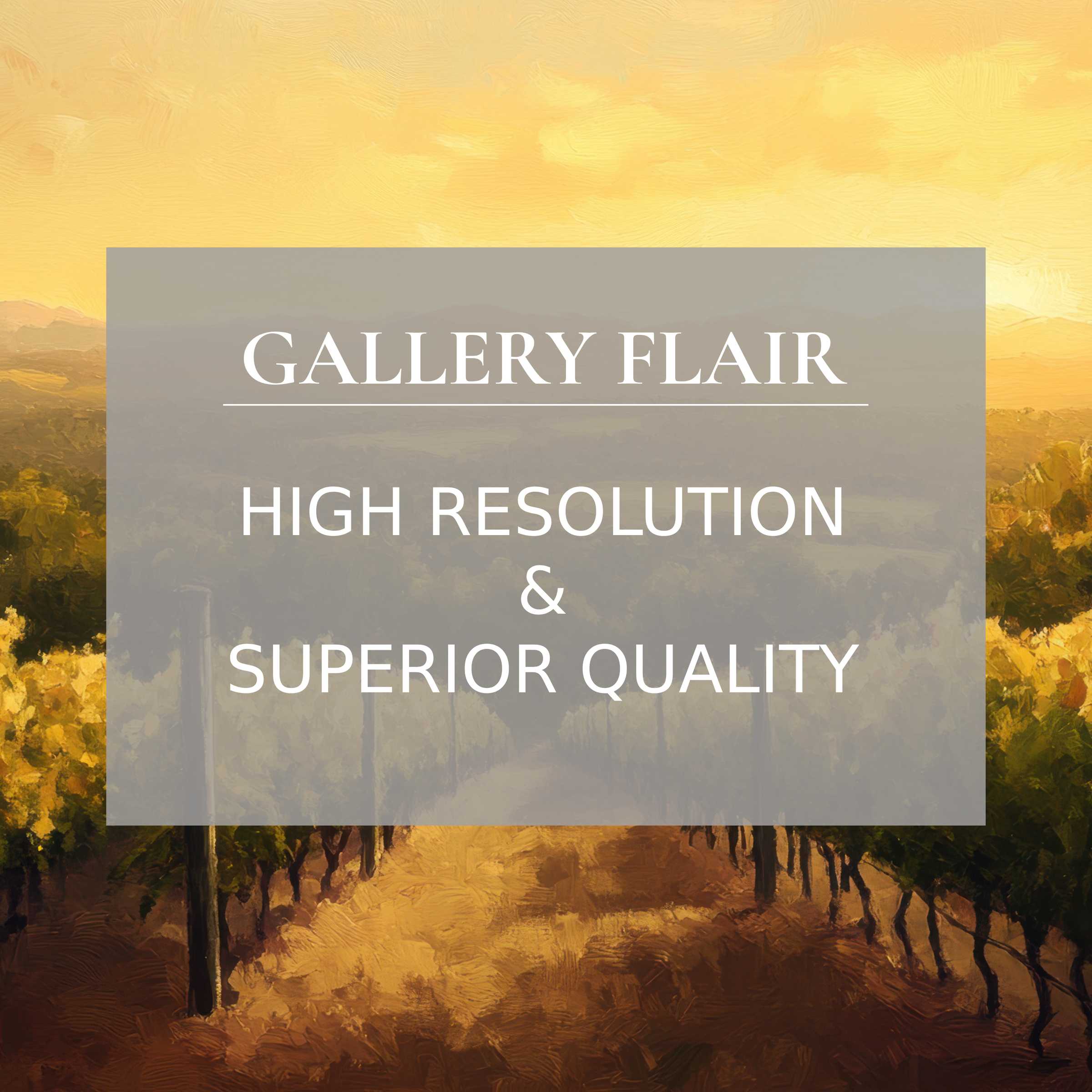 Golden-hued vintage printable art capturing a serene vineyard sunset, enriching modern interiors with radiant warmth and exquisite detail