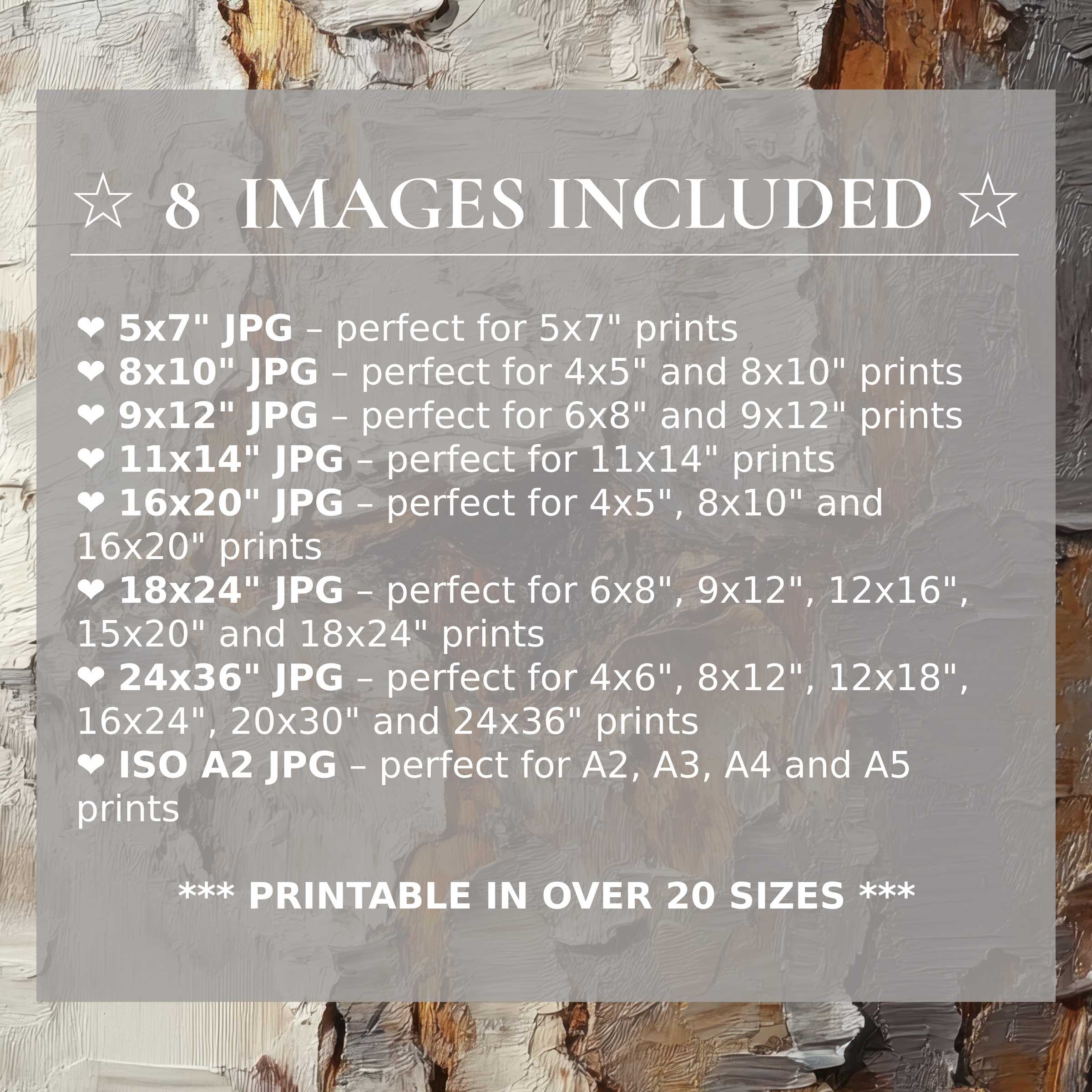 Botanical digital print radiates calming earth tones and crisp whites, elevating modern interiors with 8 included high-quality sizes
