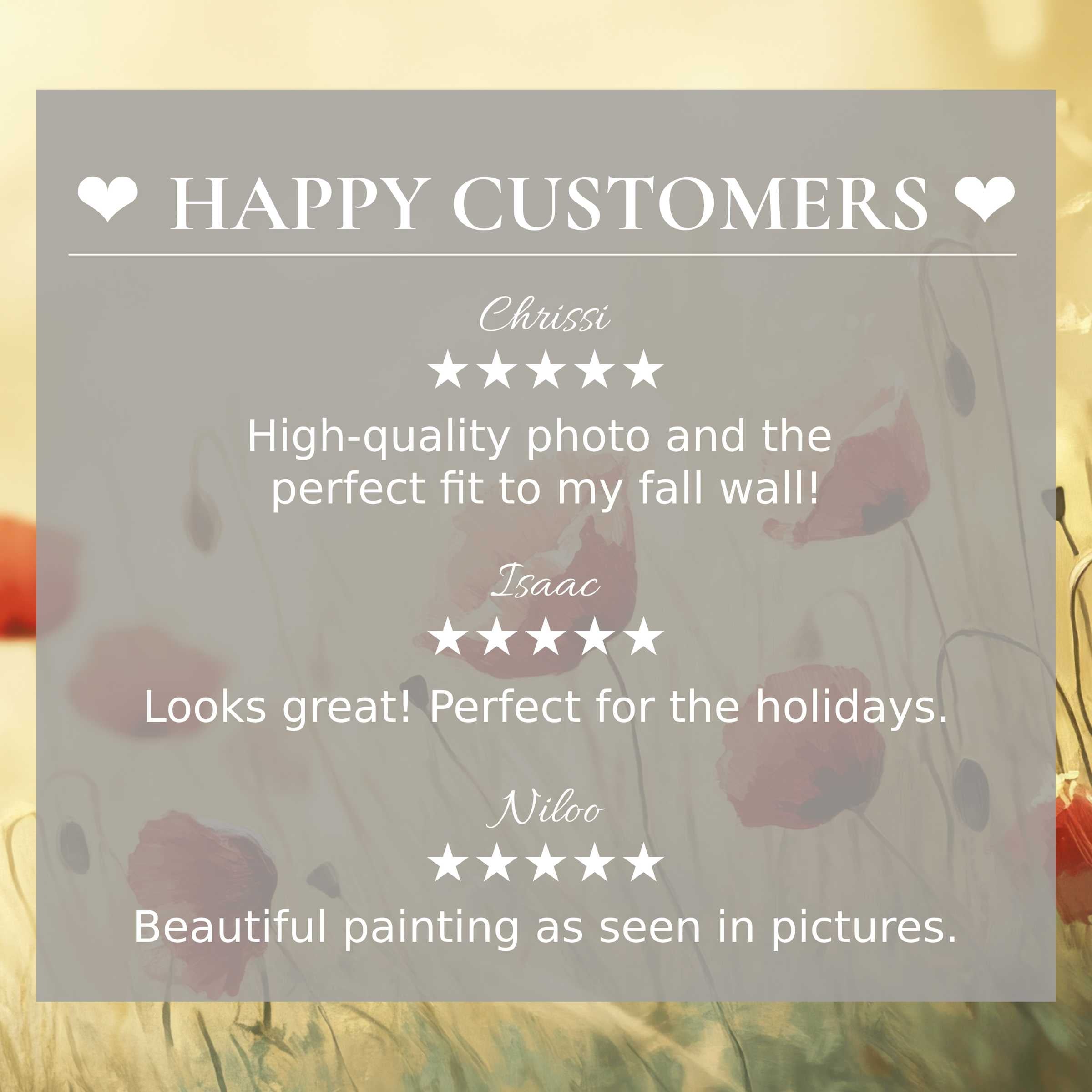 Elegant spring art for Frame TV with soft floral background, showcasing happy customer reviews building trust and style