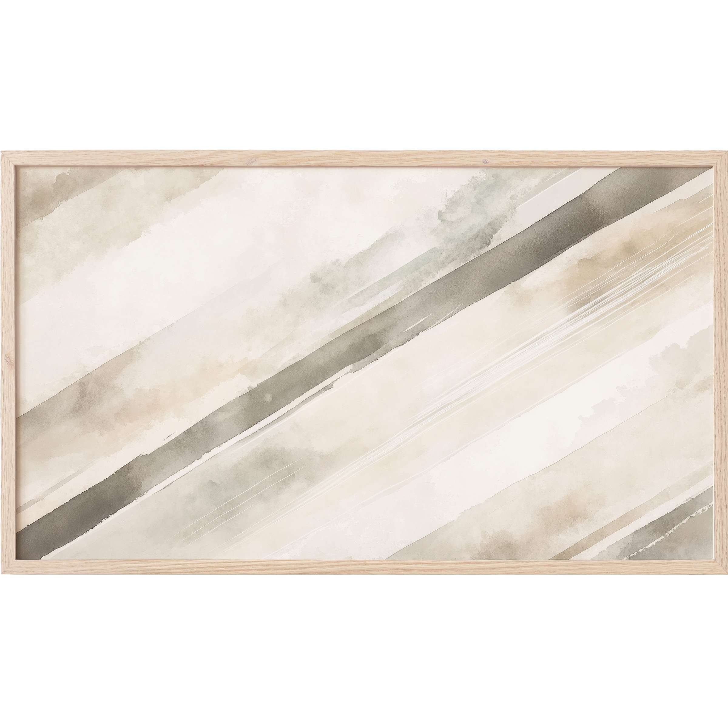 Elegant abstract stripes in muted taupe and cream hues, perfect neutral Frame TV Art for a sophisticated space