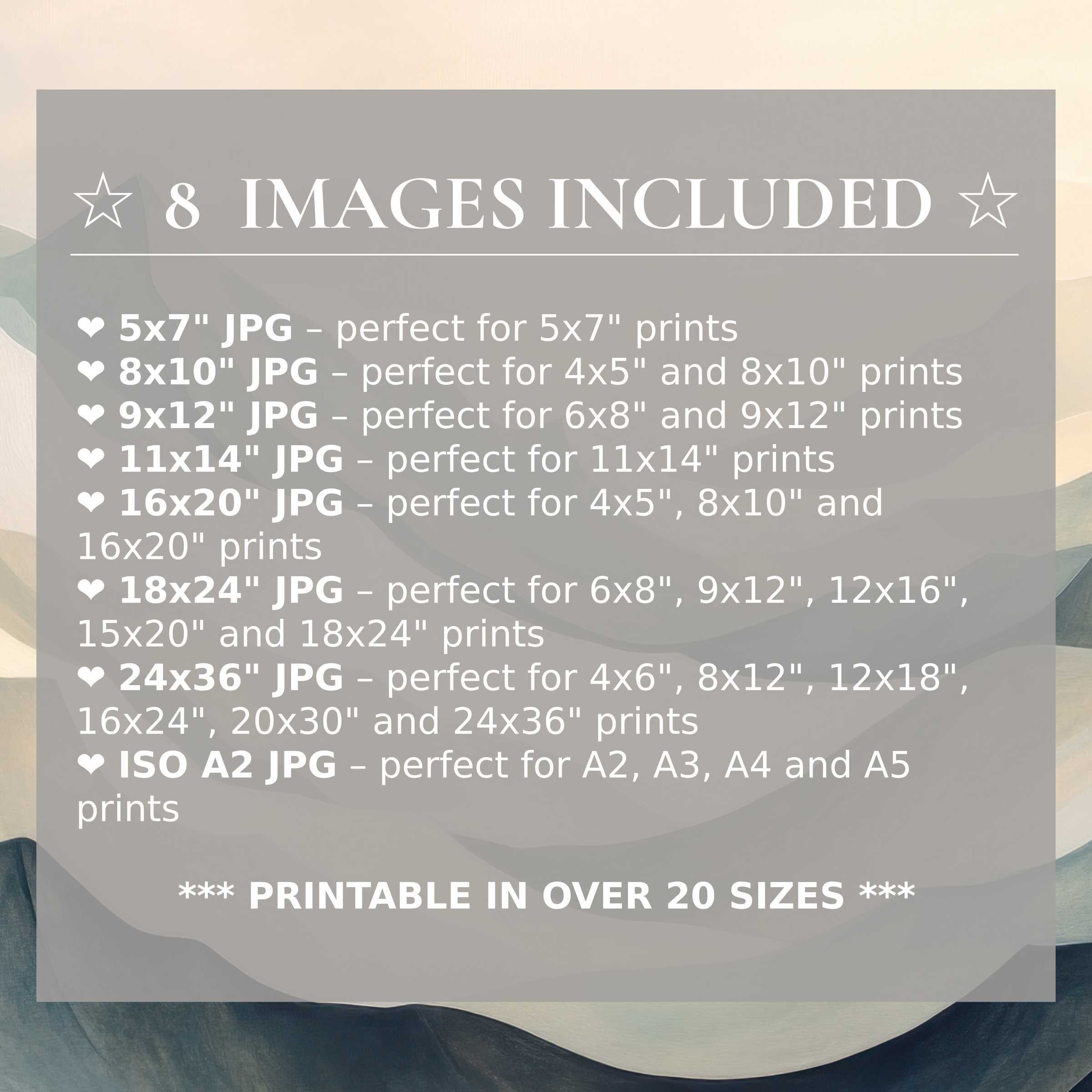 Radiant abstract digital print in serene blues and soft neutrals, elevating modern interiors with style and 8 sizes included