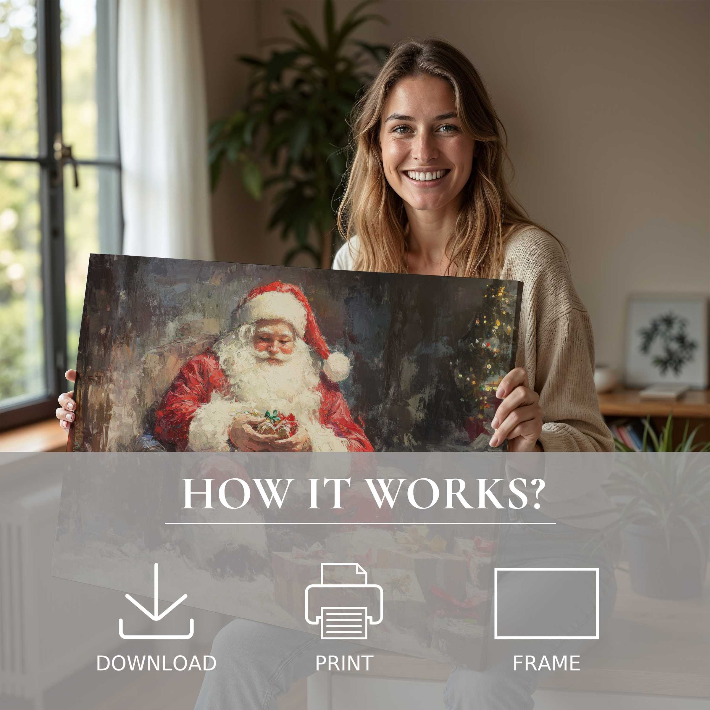 Warm serenity fills this modern living space as a joyful moment unfolds with a Christmas digital art print, bridging timeless holiday charm and effortless elegance