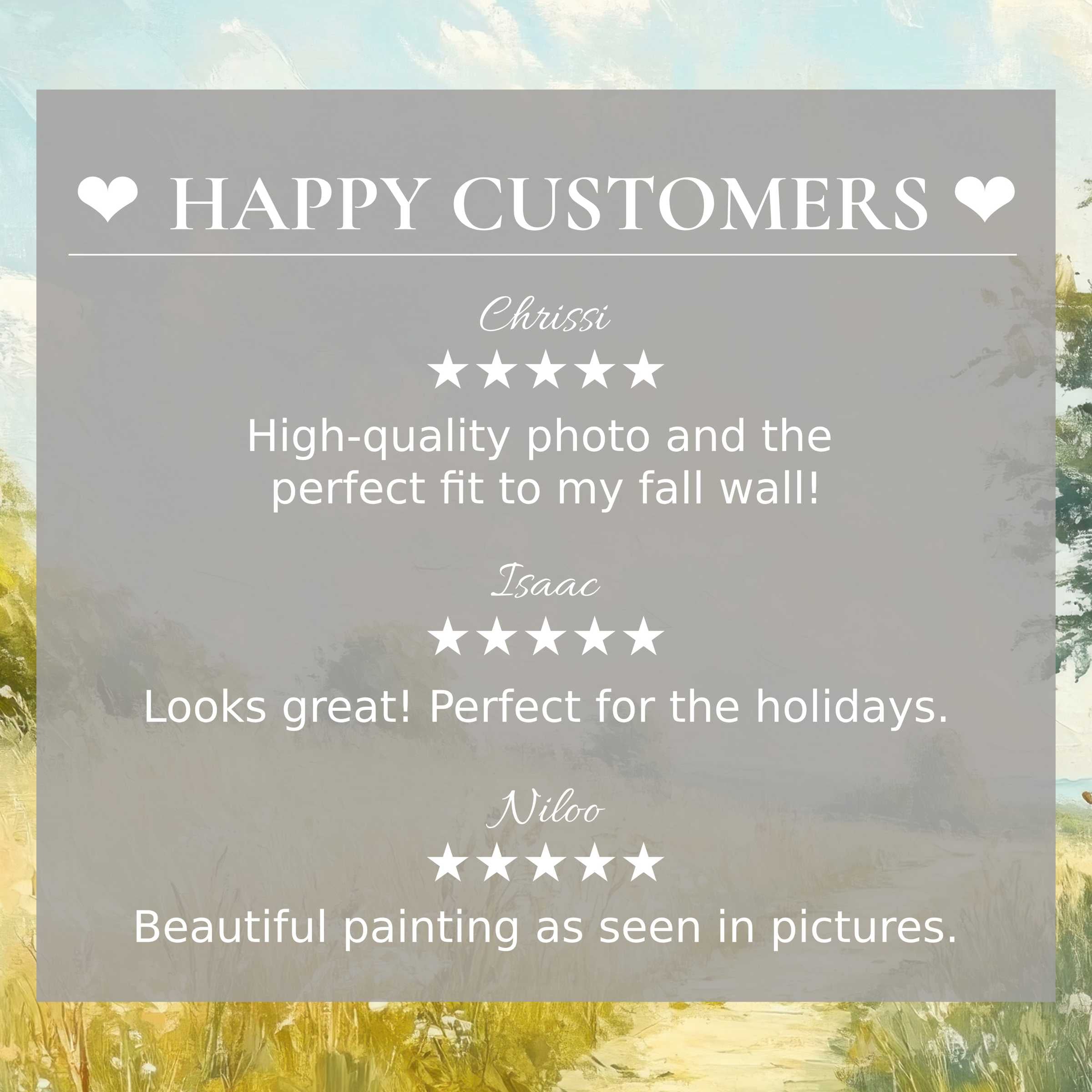Modern summer art for Frame TV with abstract sunset hues; happy customer reviews build trust and showcase elegance