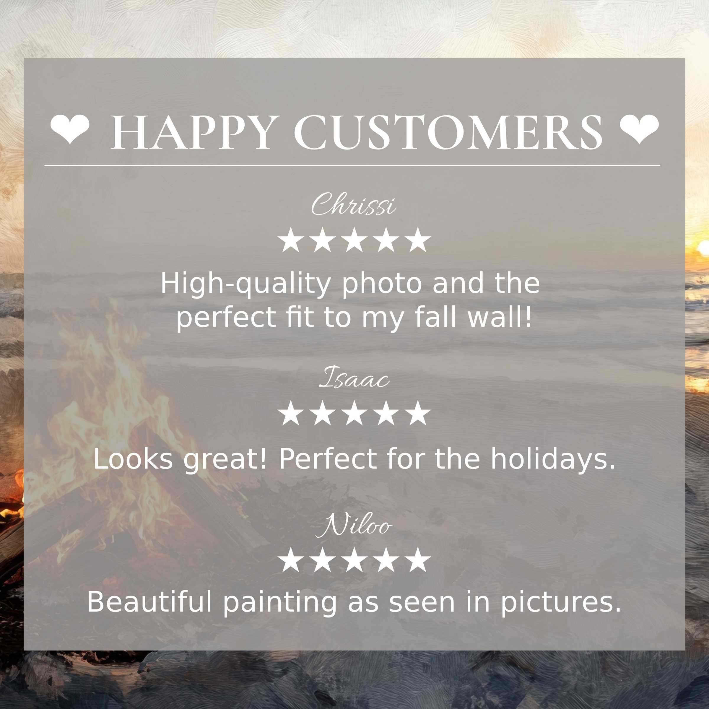 5-star feedback praising high quality, seasonal fit, and accurate visuals