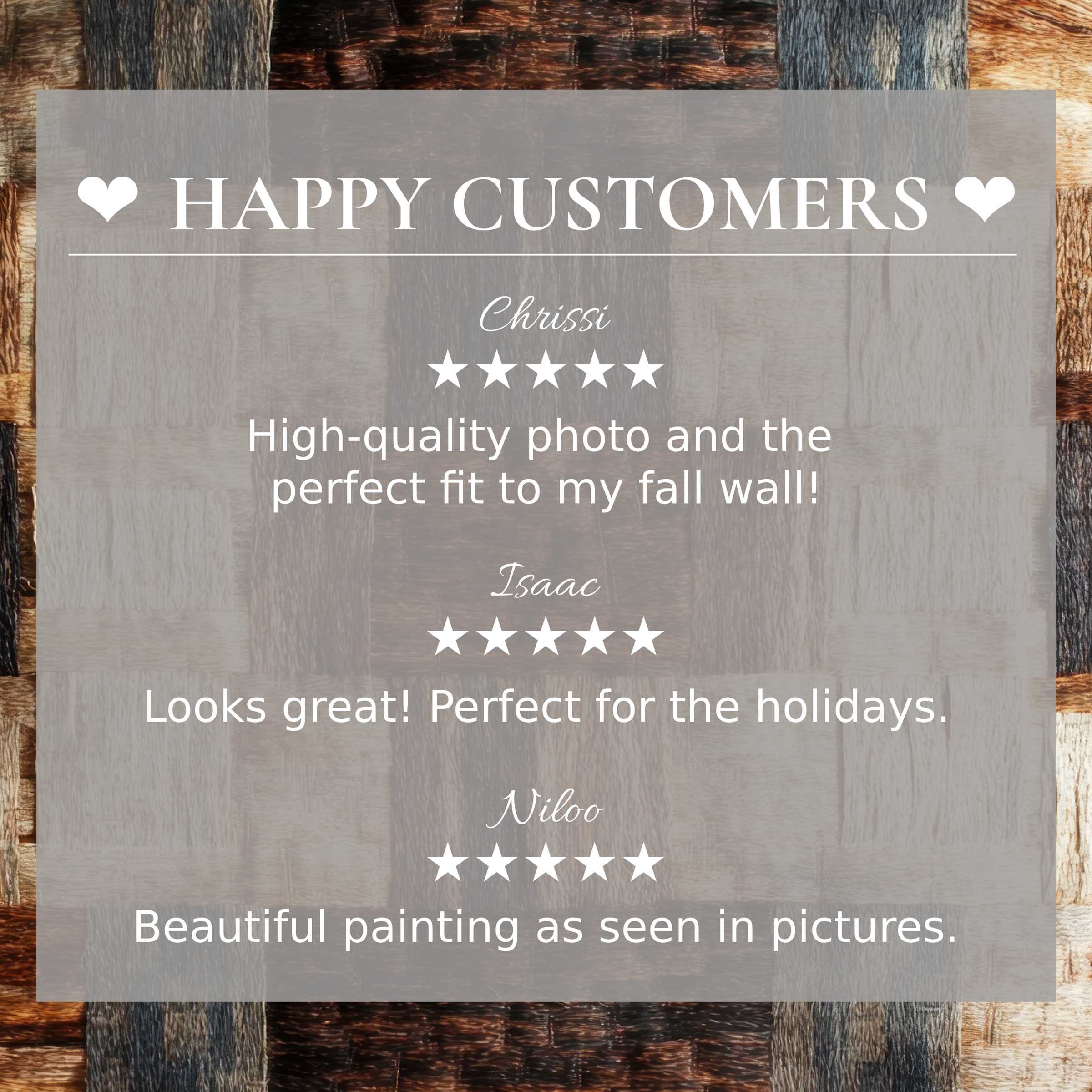 Boho art for Frame TV with abstract sunset hues, showcasing happy customer reviews that inspire trust and elegance