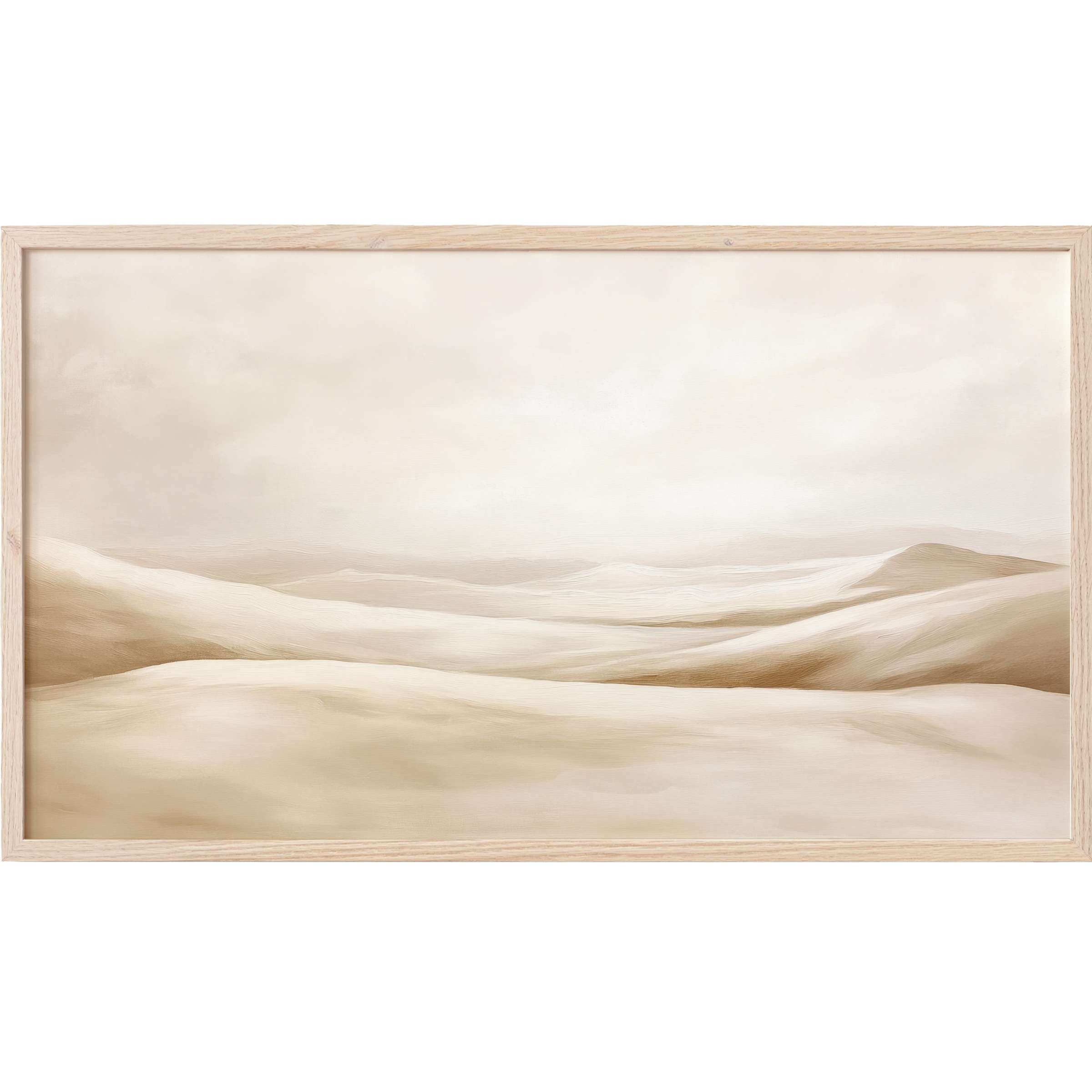 Serene sandy dunes in soft beige tones with subtle gradients, a calming neutral Frame TV Art for modern spaces