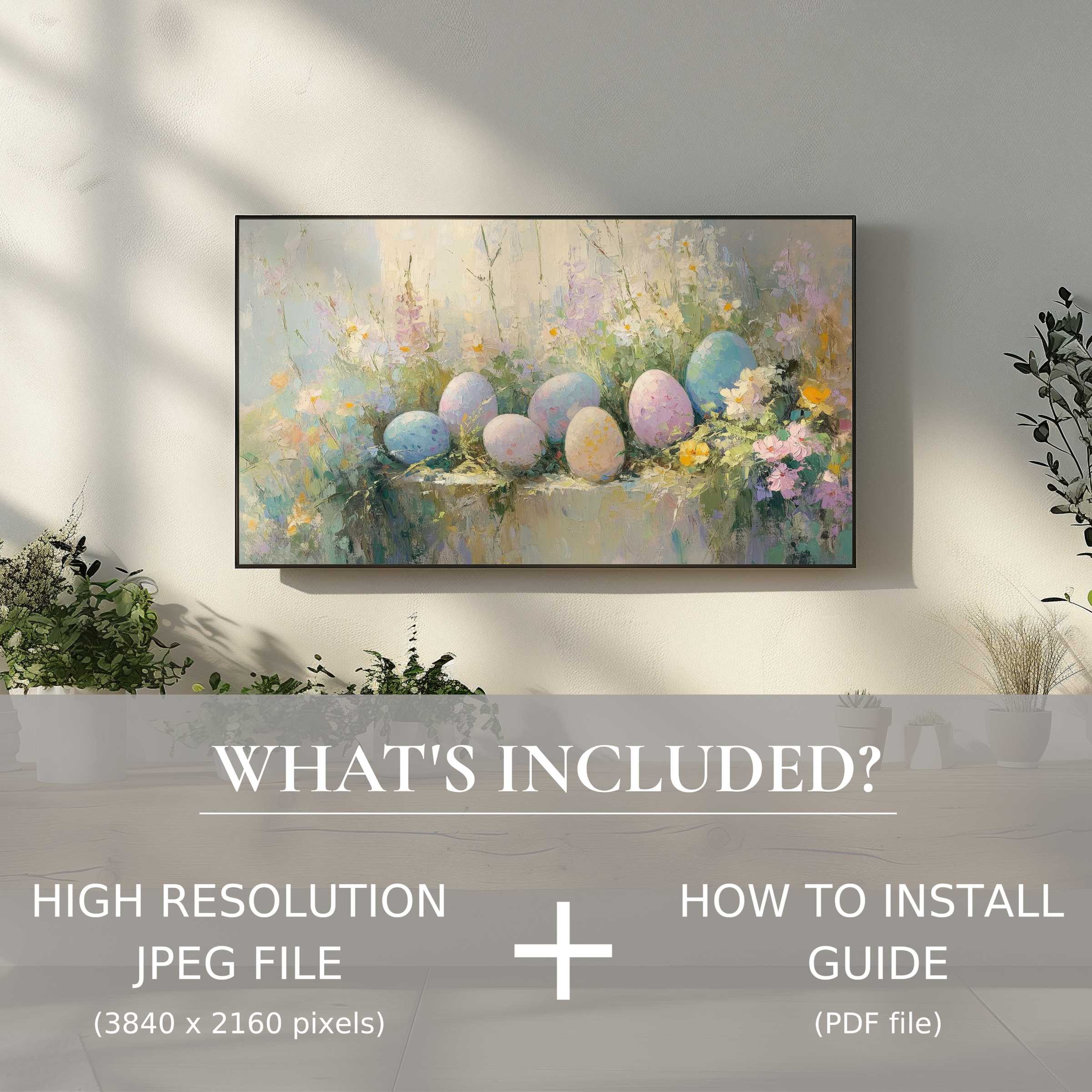 Elegant easter digital TV art download brightens modern living spaces with effortless digital installation charm