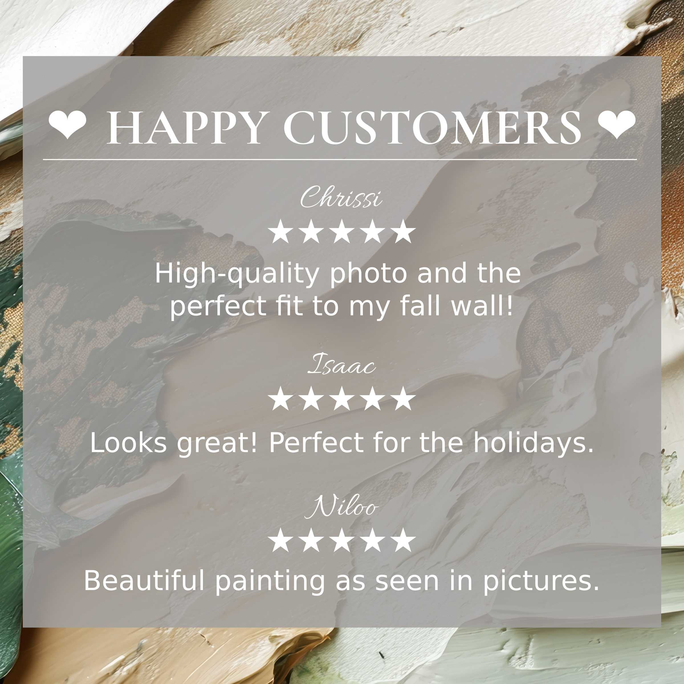 Abstract art for Frame TV with warm earth tones; happy customer reviews build trust and highlight elegant style