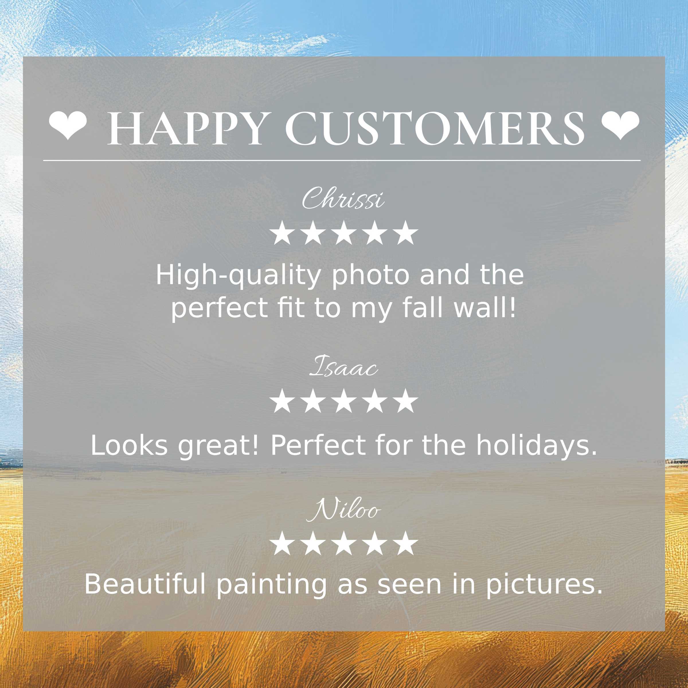 farmhouse art for Frame TV with abstract sunset hues, showcasing happy customer reviews and refined, elegant appeal