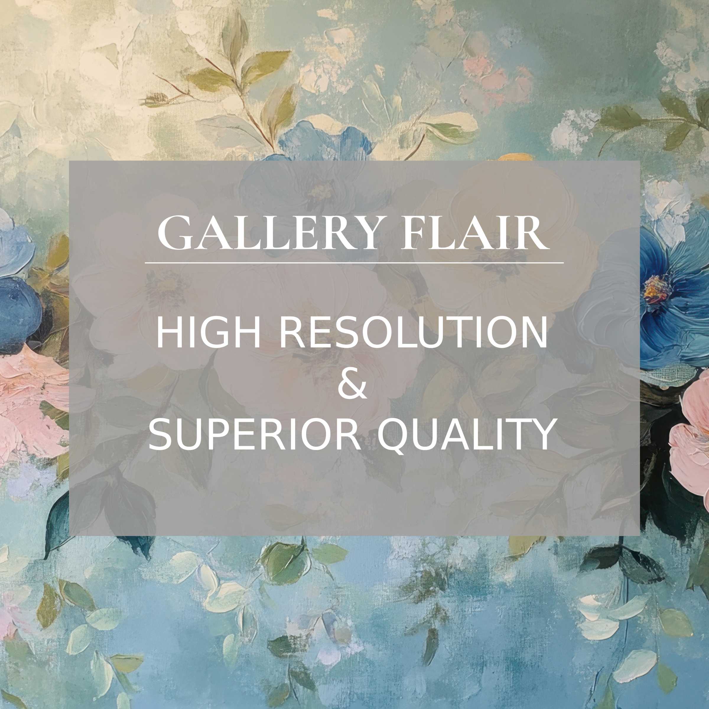Calming floral printable art with delicate blue and blush blooms, rendered in high resolution to elevate sophisticated modern interiors