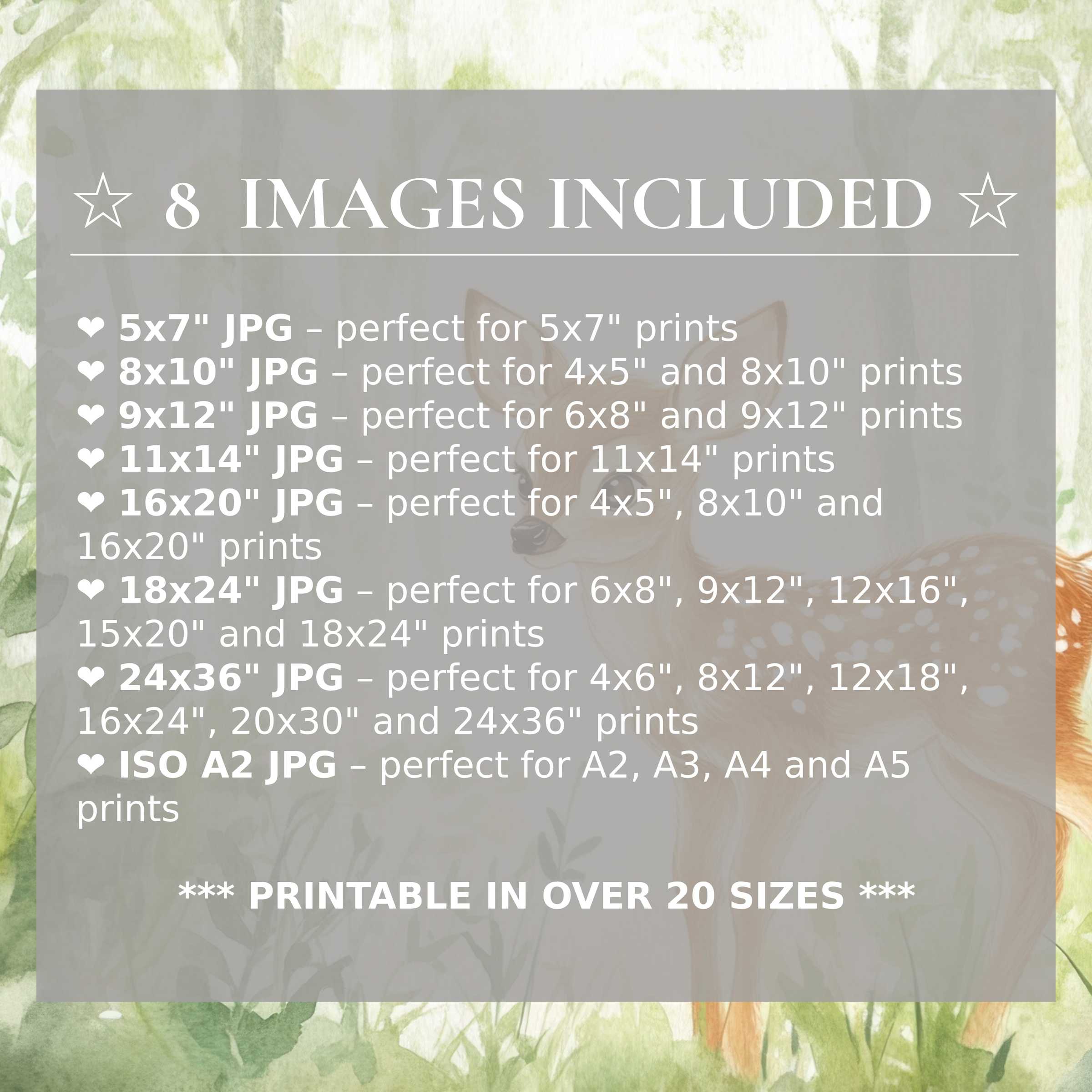 Nursery digital print in soft greens and warm browns, radiating calming nature grace; includes 8 high-quality sizes to enhance modern interiors with effortless style and versatile elegance
