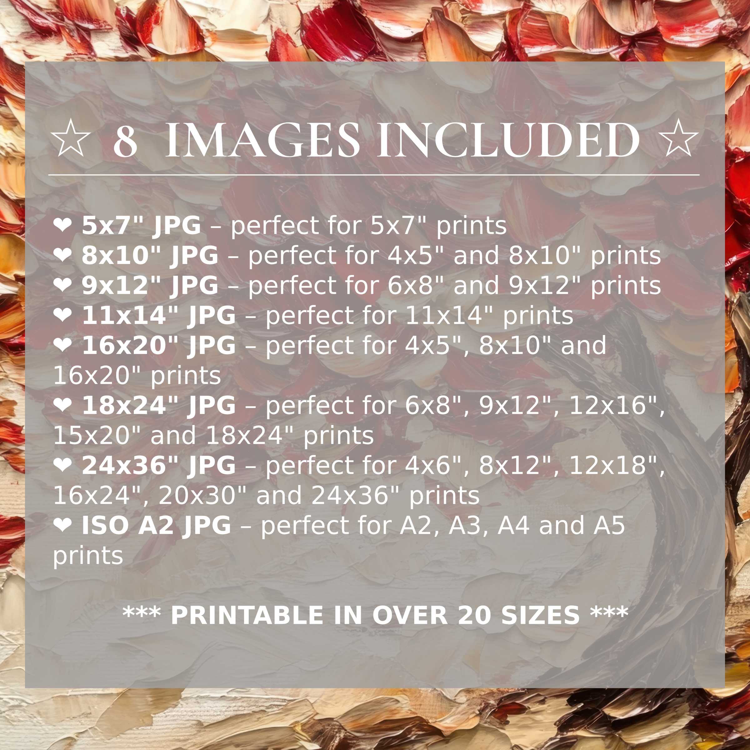 Fall digital print radiates warm amber, burnt sienna, and soft cream brushstrokes, elevating modern interiors with style and versatility; includes 8 high-quality sizes for seamless decor enhancement