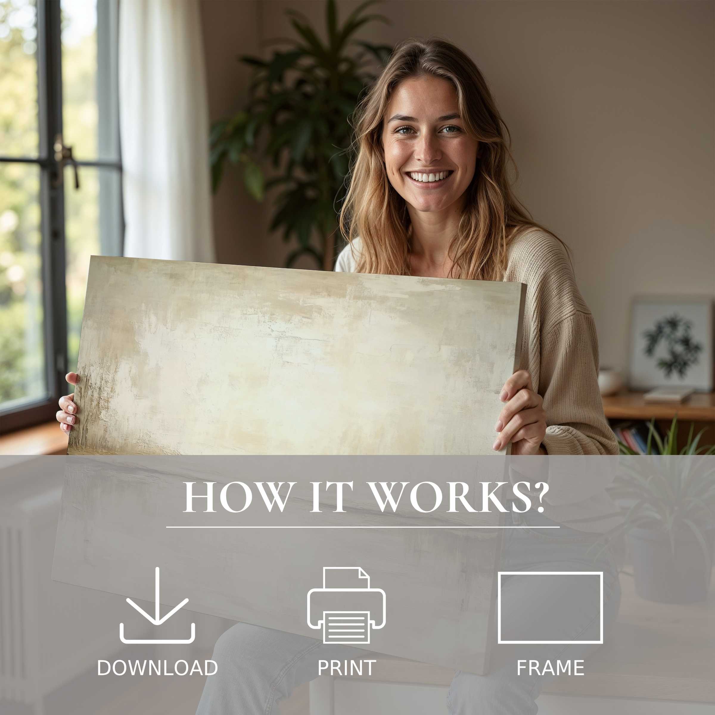 Graceful vintage digital art print inspires serene moments of joy in a stylish home, embodying effortless elegance