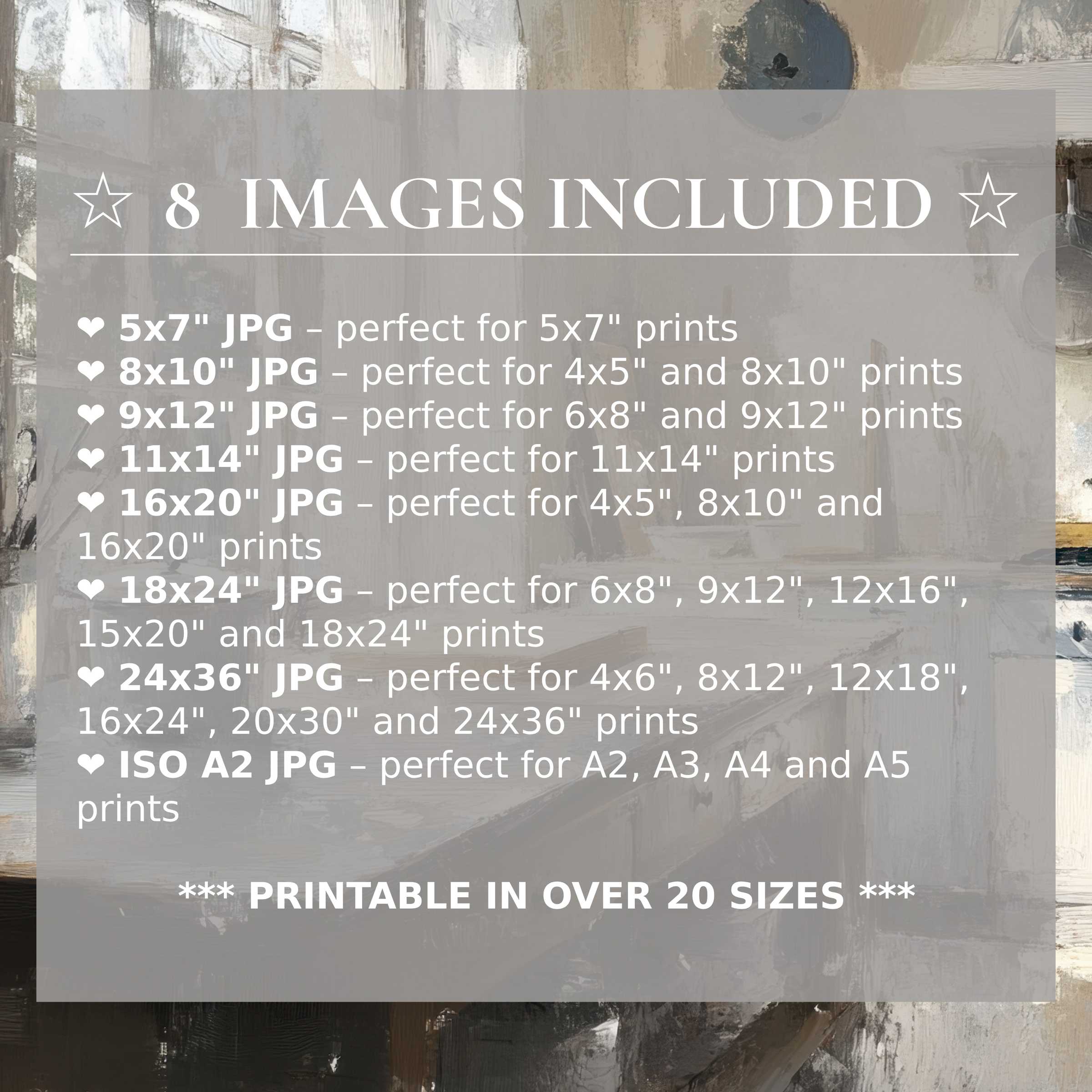 Farmhouse digital print in soothing taupe and soft grey hues, radiating calm sophistication, with 8 high-quality sizes included to seamlessly elevate modern interiors with timeless style and versatile charm