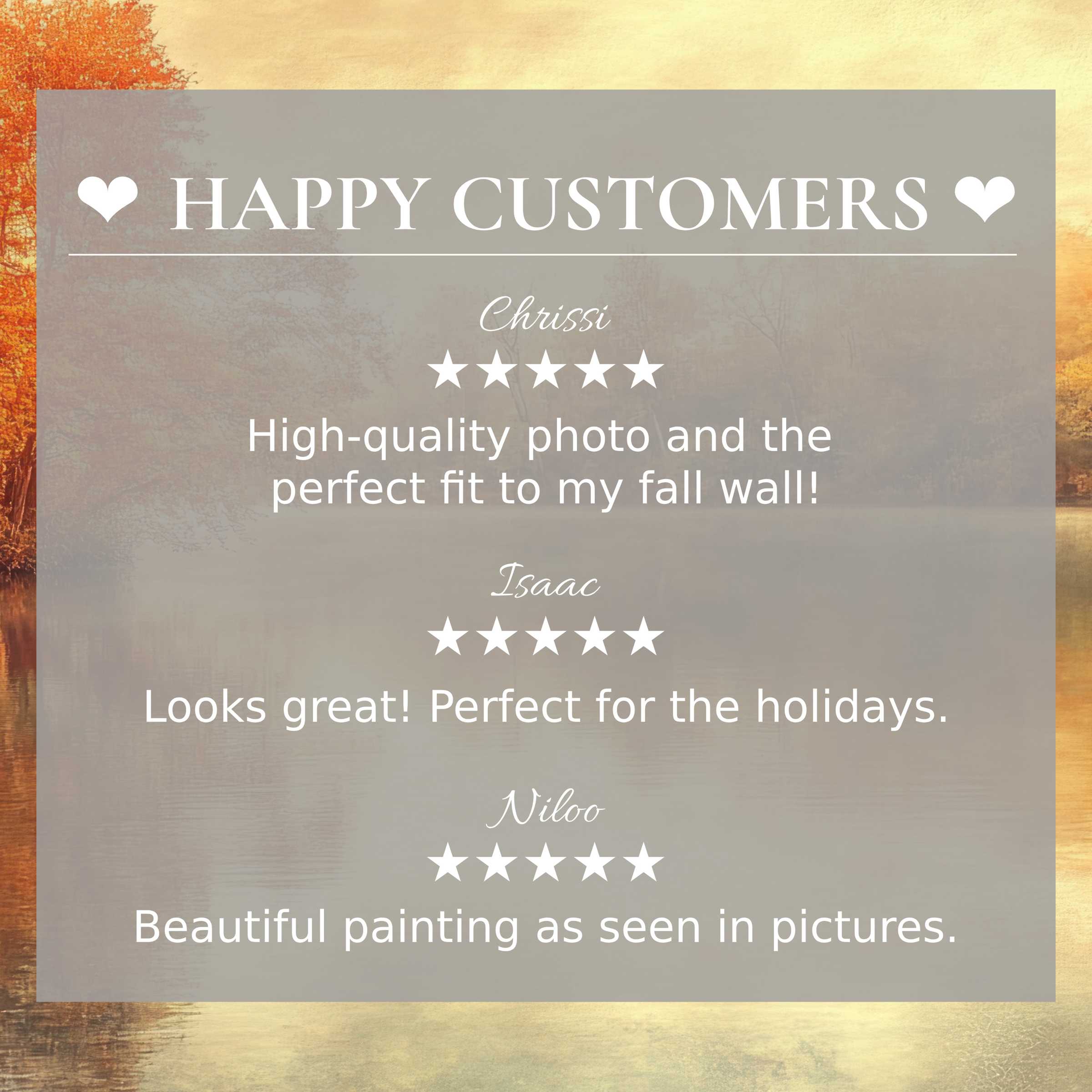 Refined fall art for Frame TV with abstract warm hues, showcasing happy customer reviews that inspire trust and elegance