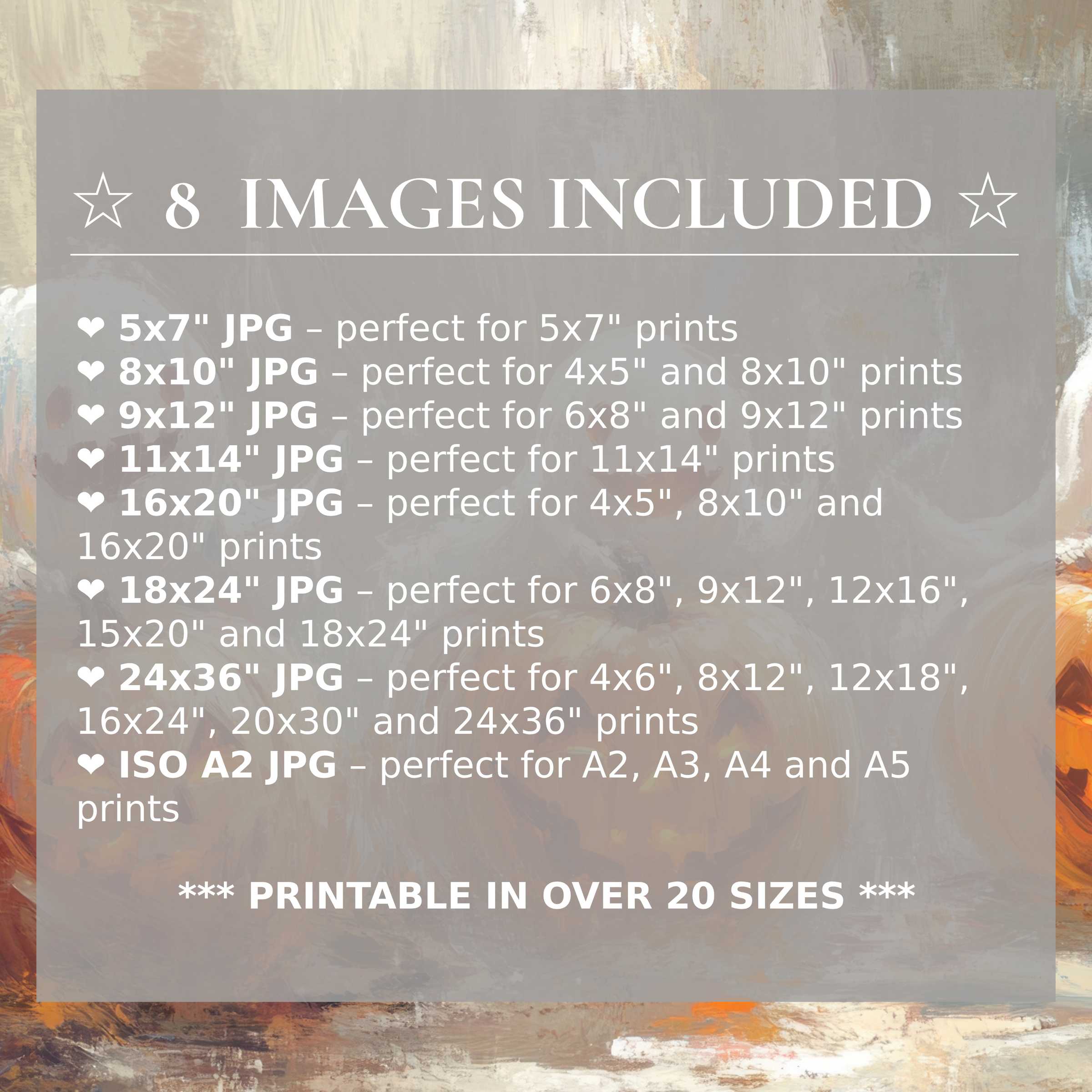 Halloween digital print radiates bold autumnal oranges and deep charcoal hues, offered in 8 high-quality sizes for versatile, stylish modern interiors
