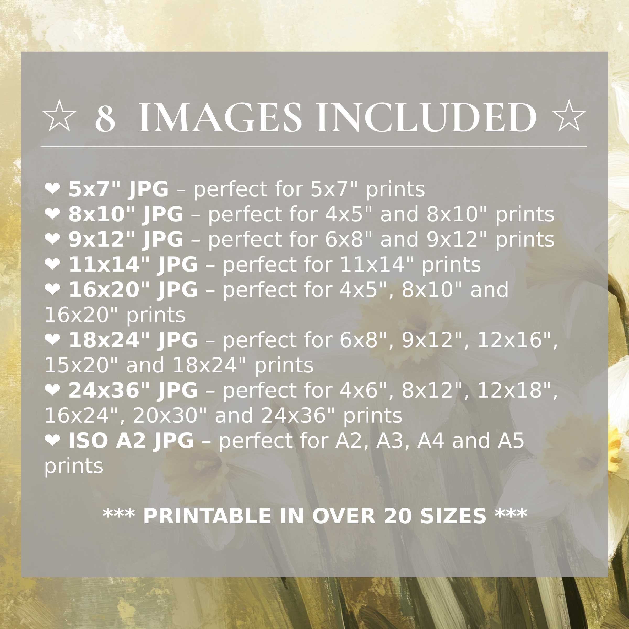 Radiant spring digital print in soft yellows and ivory, offered in 8 high-quality sizes to elevate modern interiors