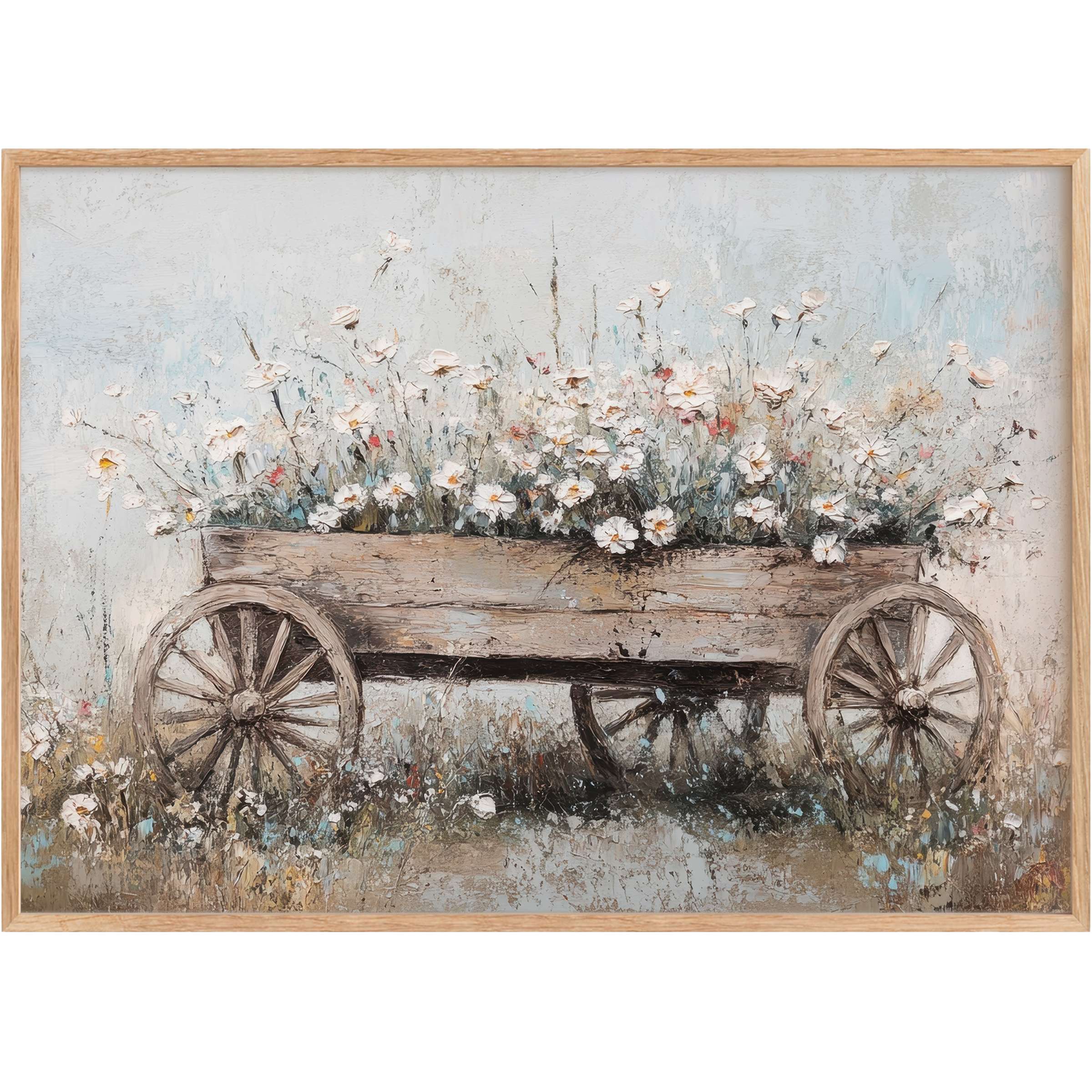Rustic charm blooms in this farmhouse printable wall art, featuring soft ivory daisies and weathered wood tones for a serene, timeless ambiance