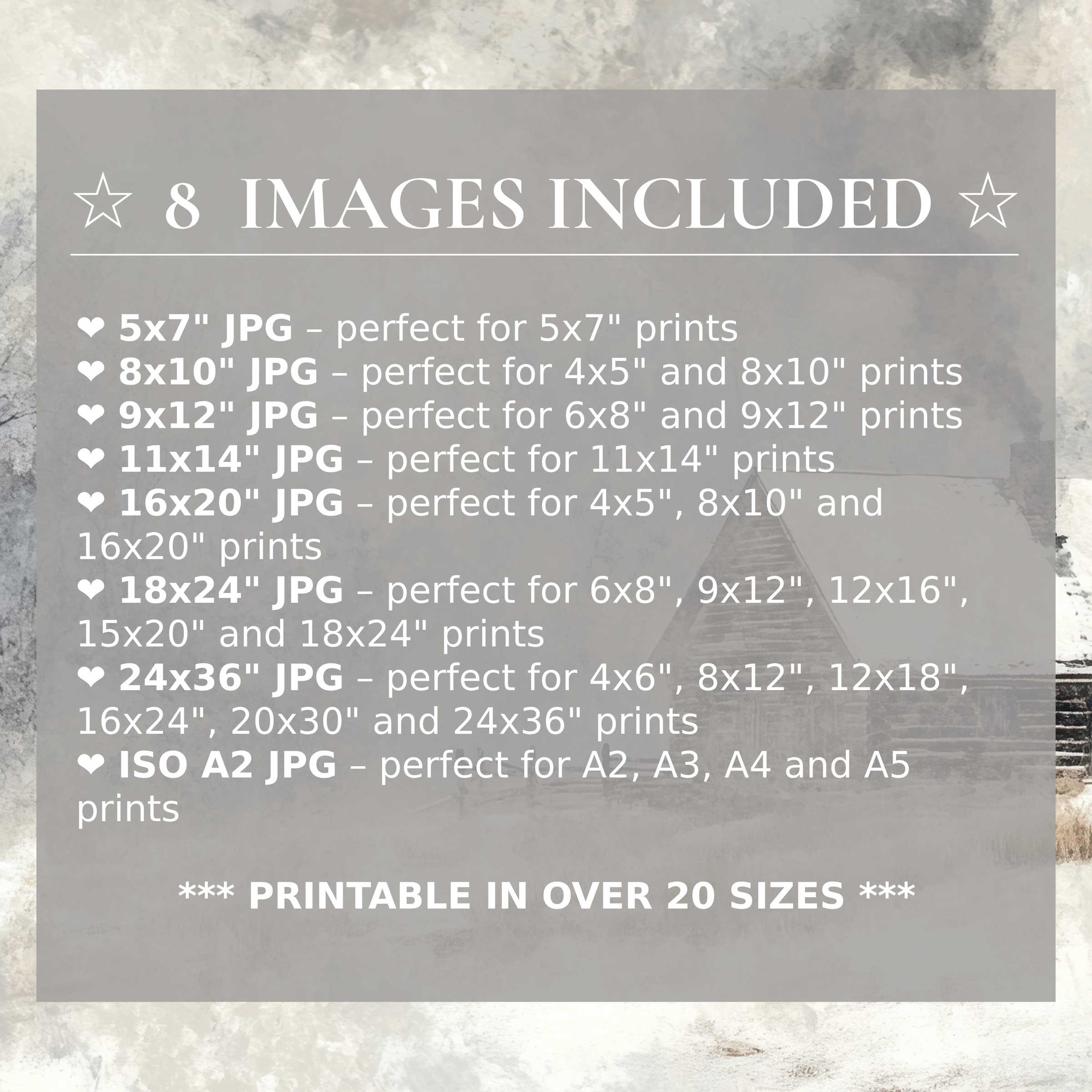 Radiant winter digital print in soft grays and icy blues, delivering calming elegance to modern interiors with 8 high-quality sizes included